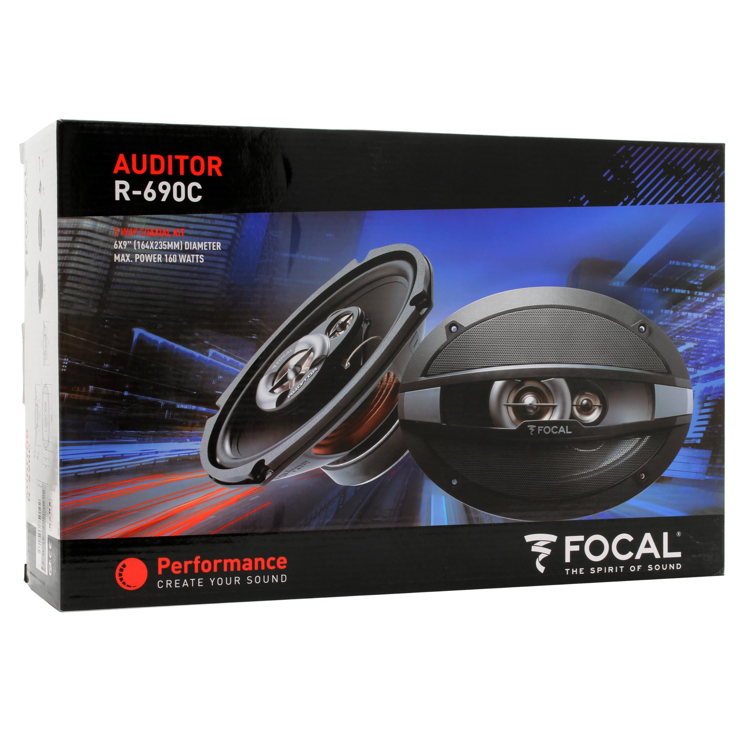 Focal R 690C 6''X9'' 160 Watts Rms 3 Way Auditor Series Coaxial Speakers
