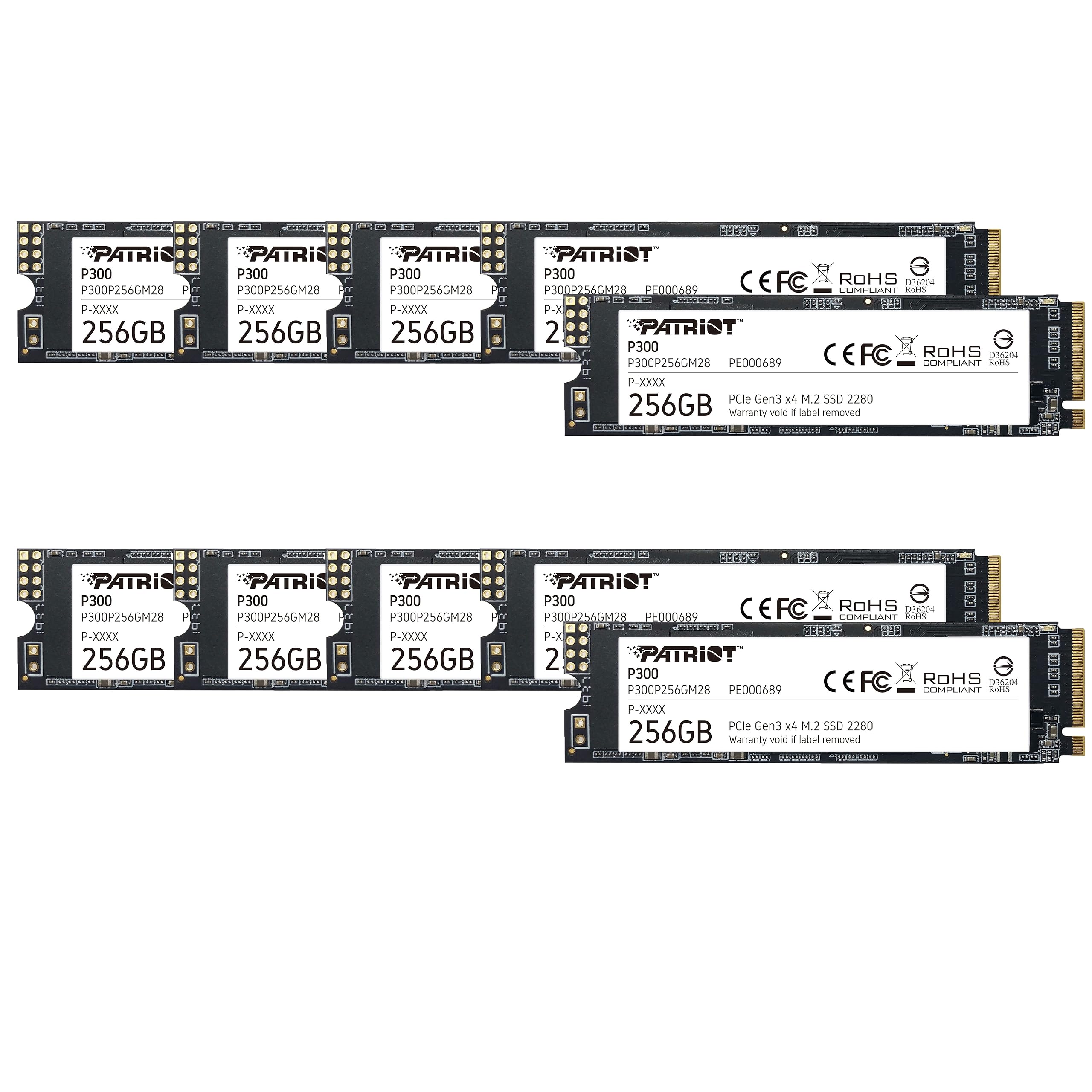 Patriot Memory P300 256Gb Internal Ssd Nvme Pcie Gen 3X4 M.2 2280 Solid State Drive 10 Pack P300P256Gm2810