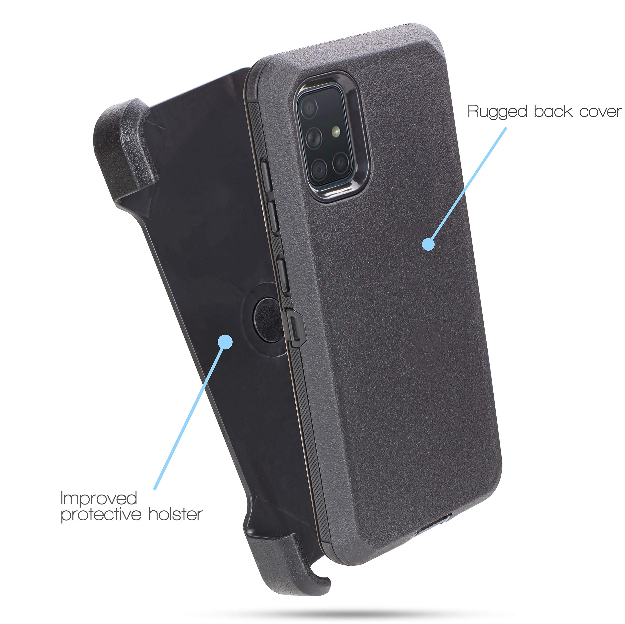 For Samsung Galaxy A71 5G (Not Fit Samsung A71 Version) Holster Case Built In Screen Protector Belt Clip Holster Case, Combo Cas