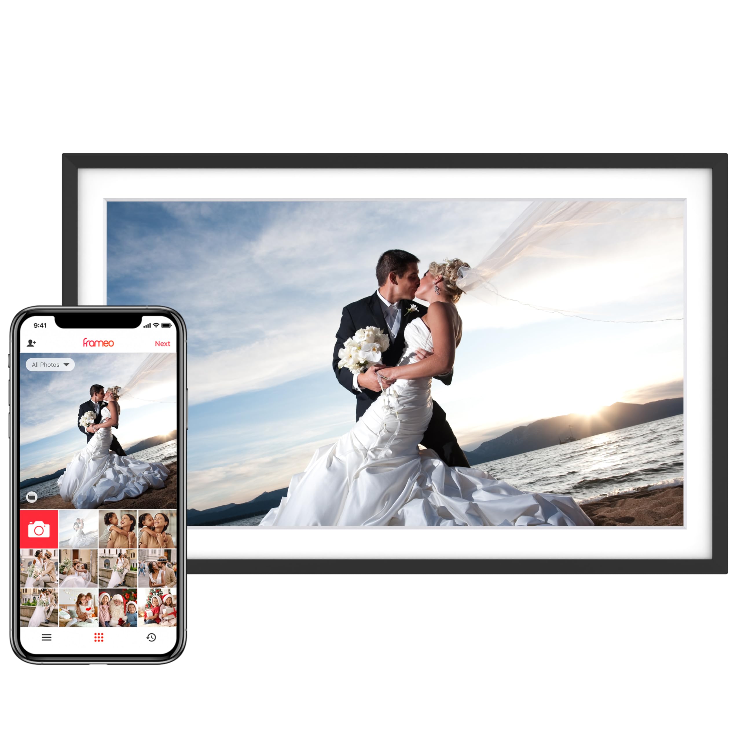 Skyrhyme 15.6'' Digital Picture Frame With 1920X1080 Ips Touch Screen, 32Gb Frameo Wifi Digital Photo Frame, Share Photos/Videos