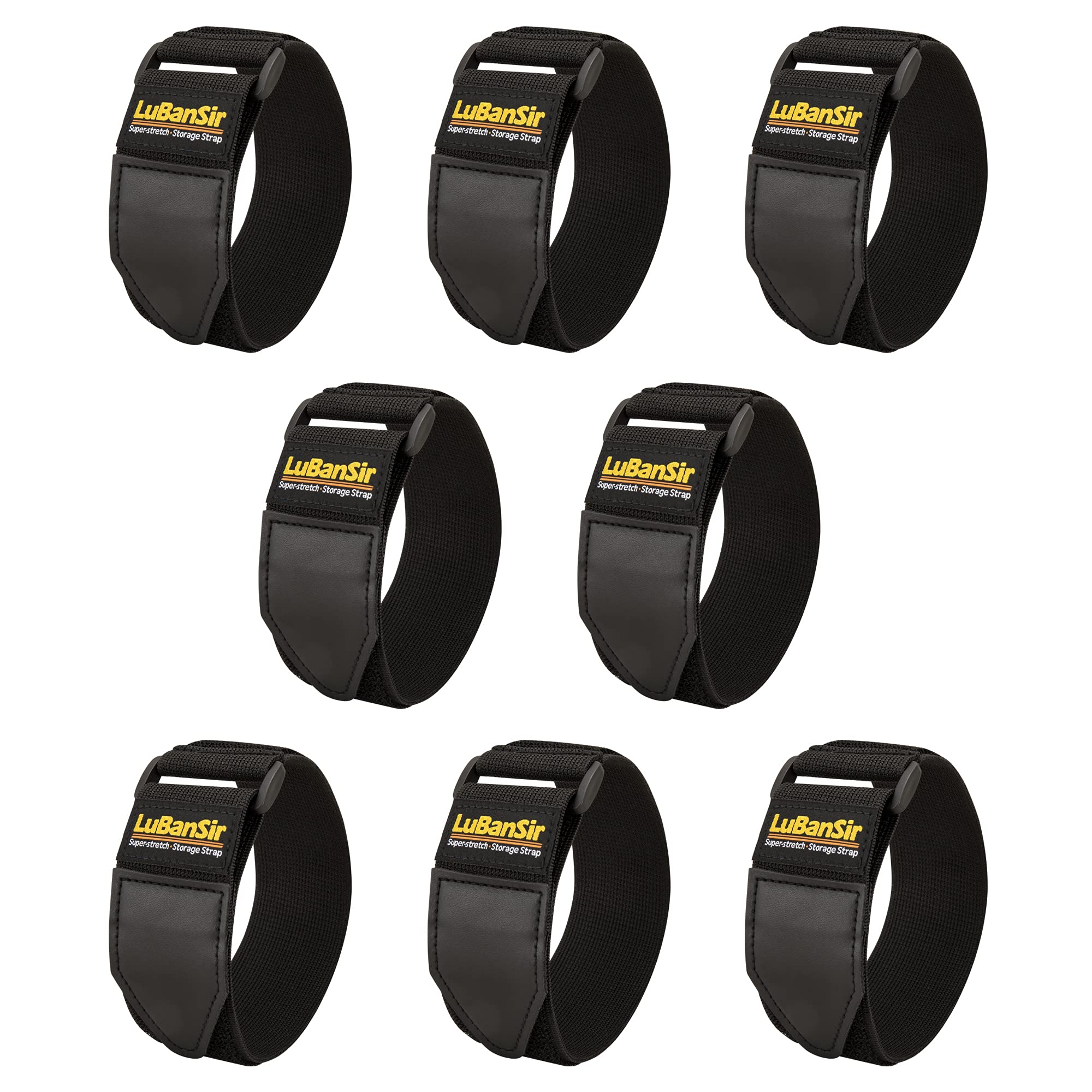 Lubansir Cinch Straps, 2'' X 12'' (8 Pack) Elastic Hook And Loop Storage Strap For Extension Cord, Cable, Cord Wrap, Rope And Ho