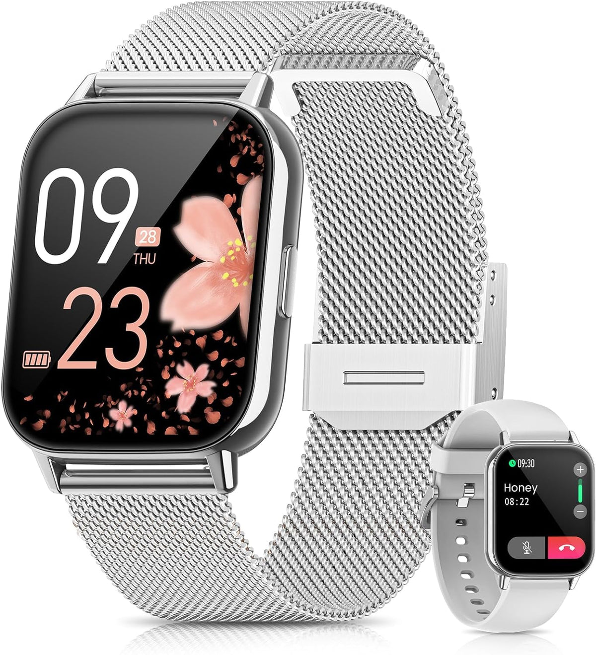 Akumaka Smart Watch Fitness Tracker Watch For Women With Heart Rate/Blood Pressure/Sleep Monitor (Silver Grey)