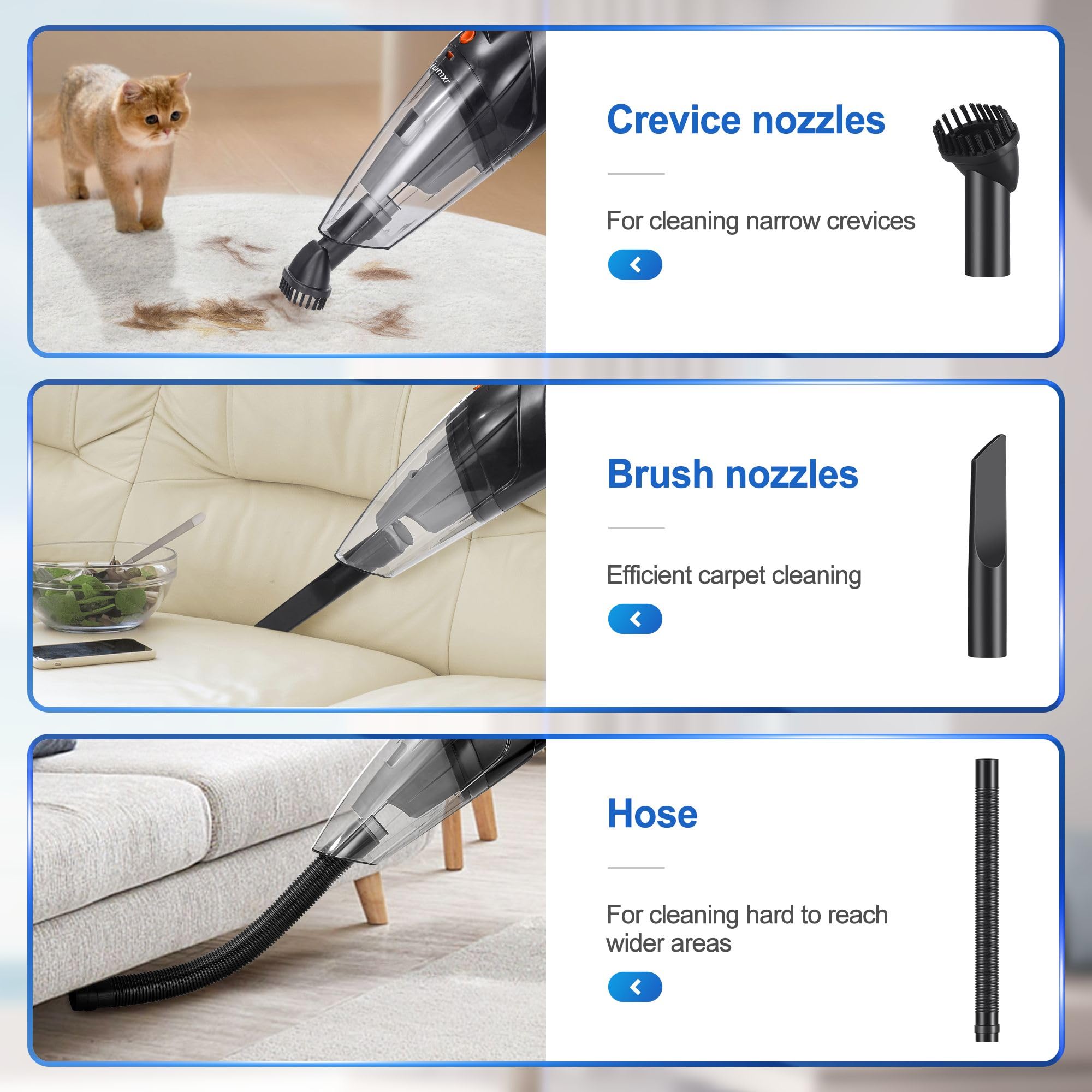 Siumxr Handheld Vacuum Cordless,Powerful Suction 30Mins Long Runtime, Dust Busters Cordless Rechargeable With Two Washable Filte