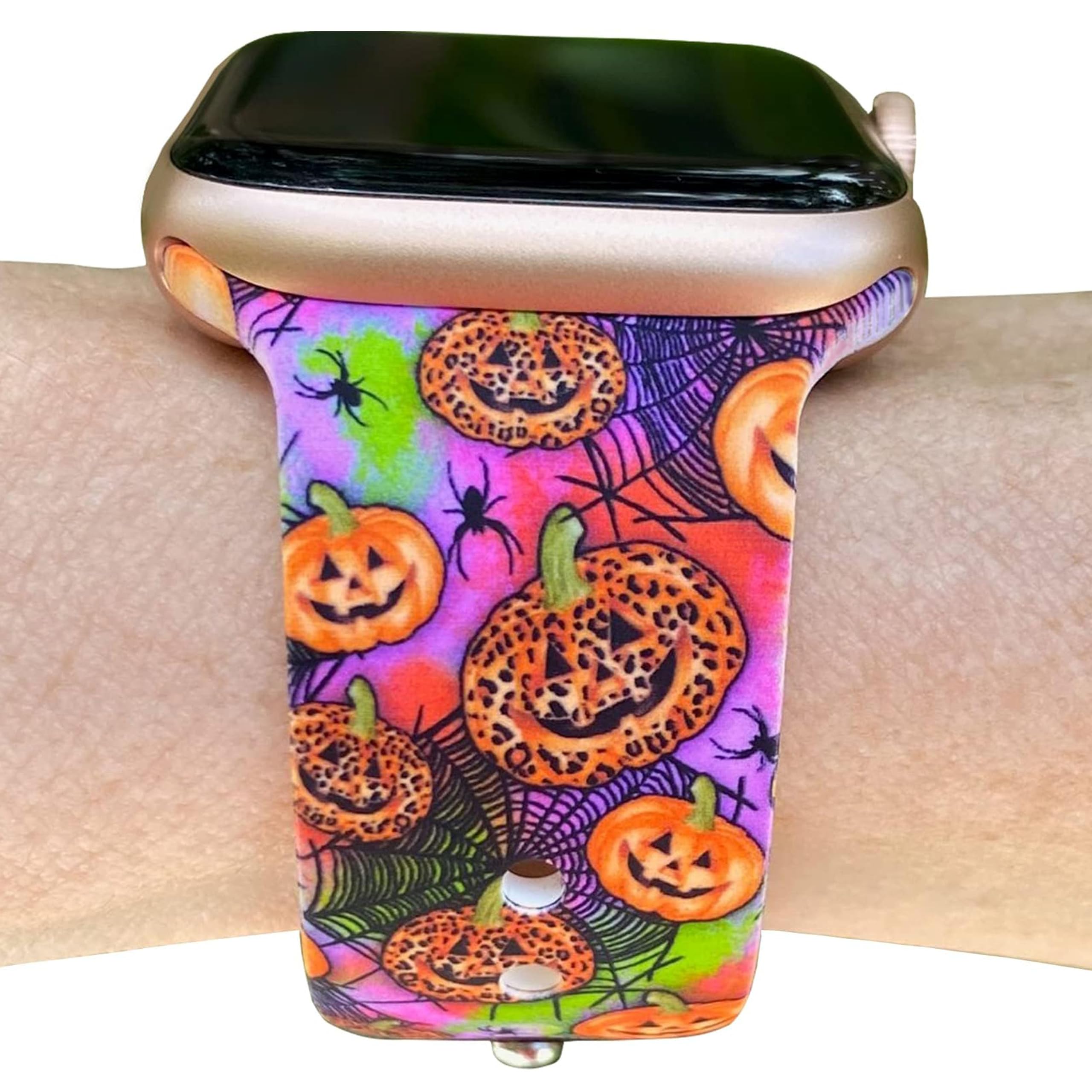 Lux Bands Halloween Pumpkin Watch Band   Printed Watch Band Compatible With Apple Watch Bands 38Mm 40Mm 41Mm 42Mm 44Mm 45Mm Sili