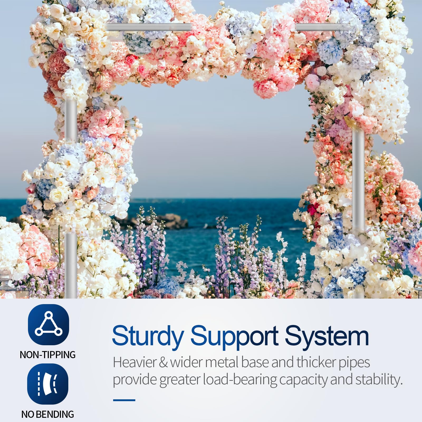 Qoolfoto Pipe And Drape Backdrop Stand, 10X10Ft Heavy Duty Adjustable Backdrop Frame With Metal Base, Background Holder For Part