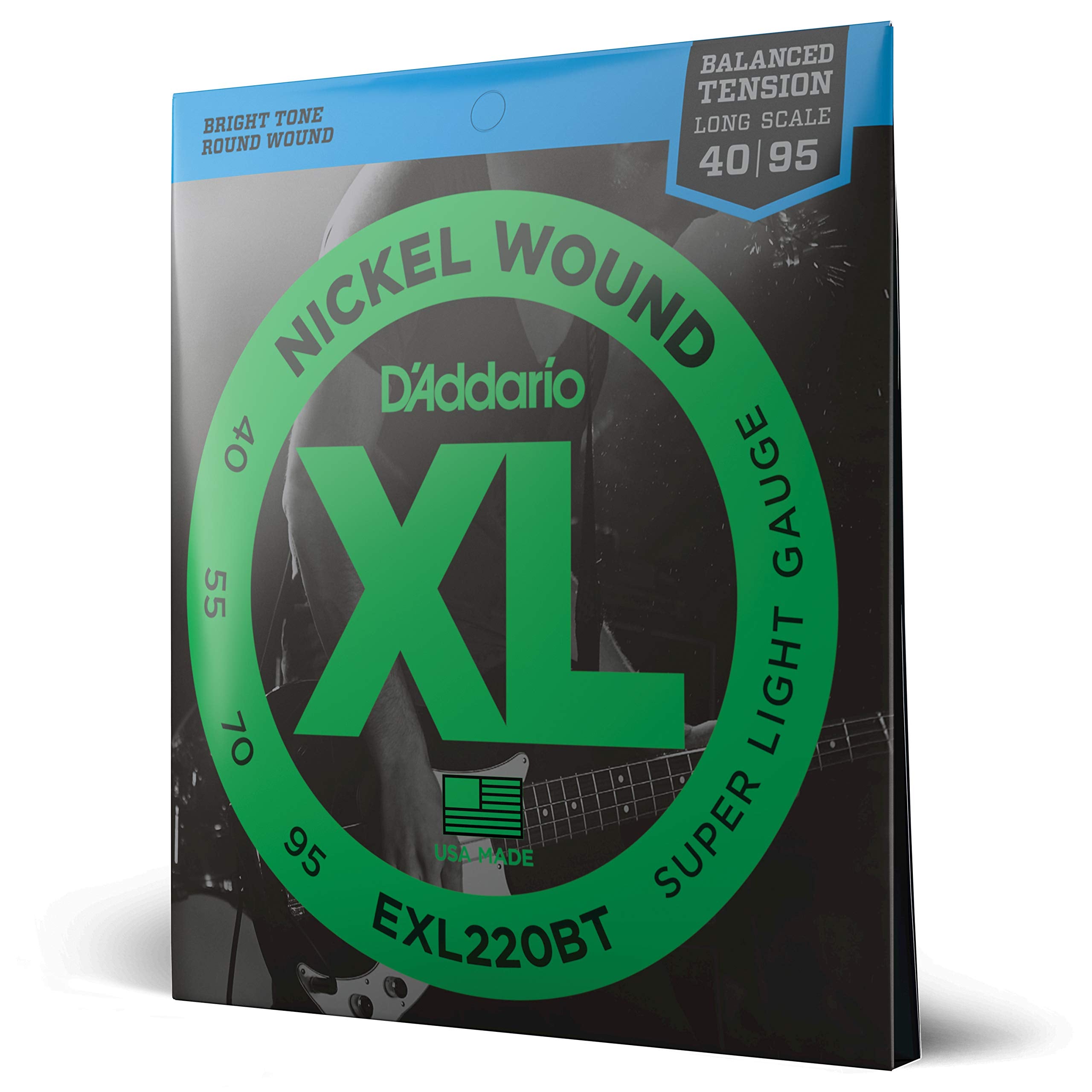 D'Addario Exl220Bt 45 65 Gauge Nickel Wound Bass Guitar Strings, Balanced Tension Super Light