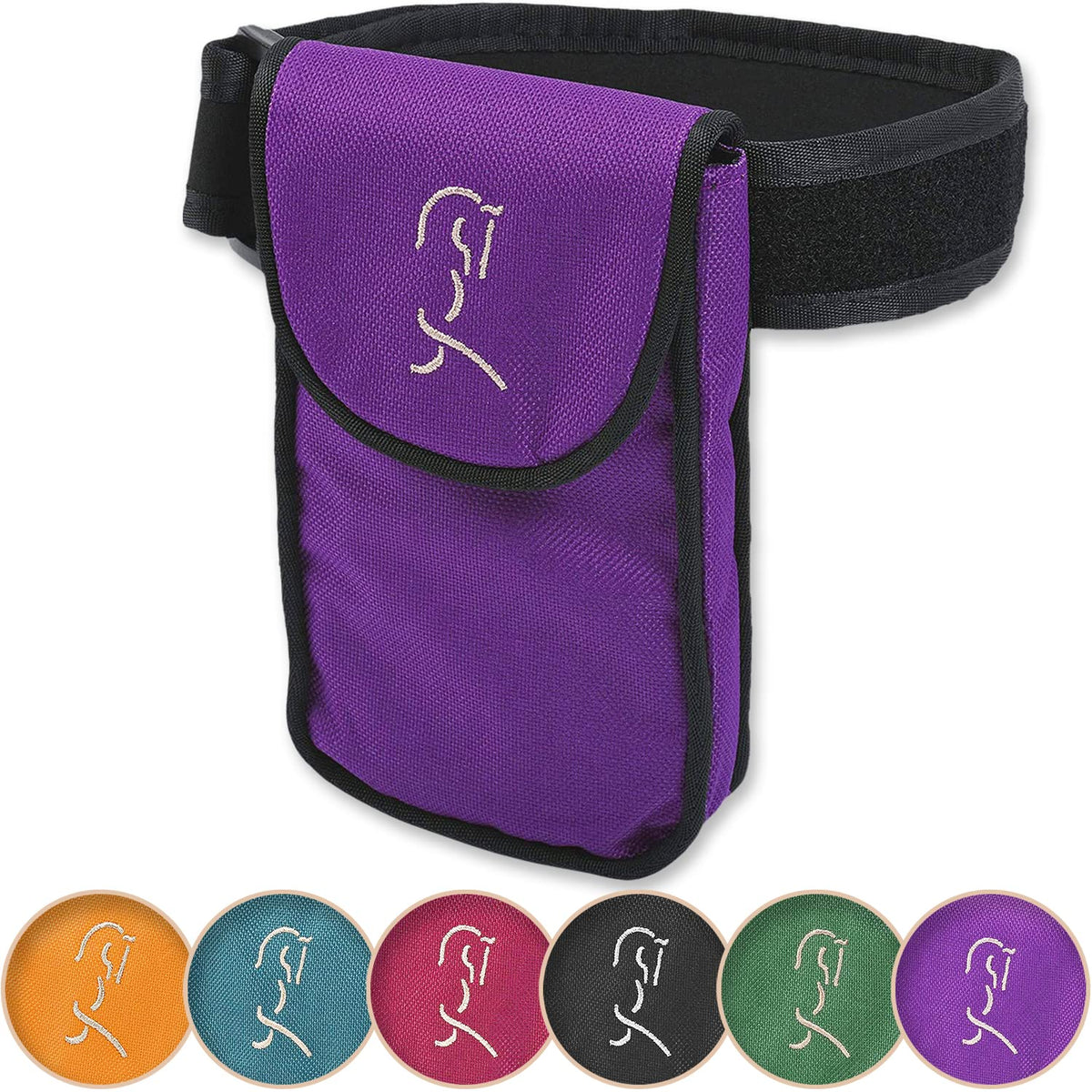 Woofhoof Equestrian Cell Phone Holder, Xl Purple On The Calf/Leg Band Holster   Perfect Horse Accessories, Universal Fit, Padded