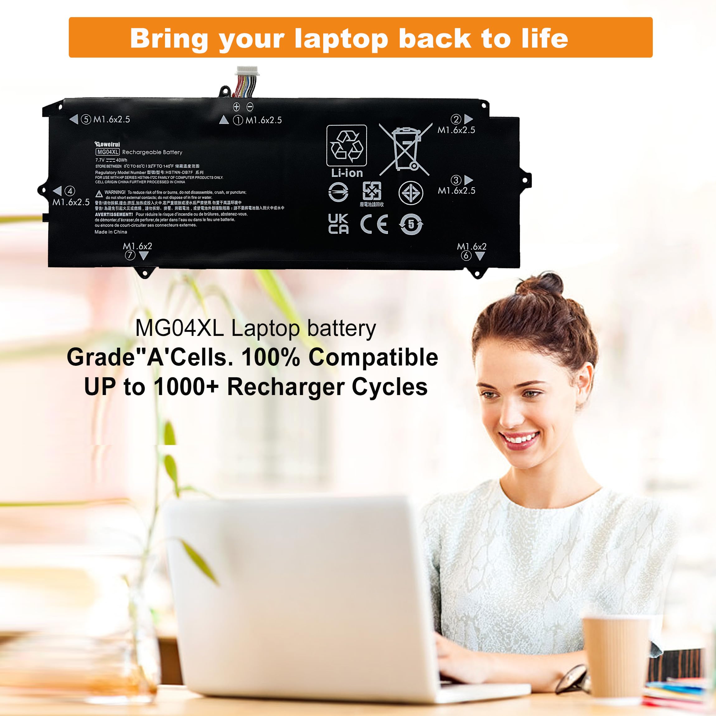 Boweirui Mg04Xl 812205 001 Laptop Battery Replacement For Hp Elite X2 1012 G1 Series Laptop Mg04 Hstnn 172C Hstnn I72C 812060 2B