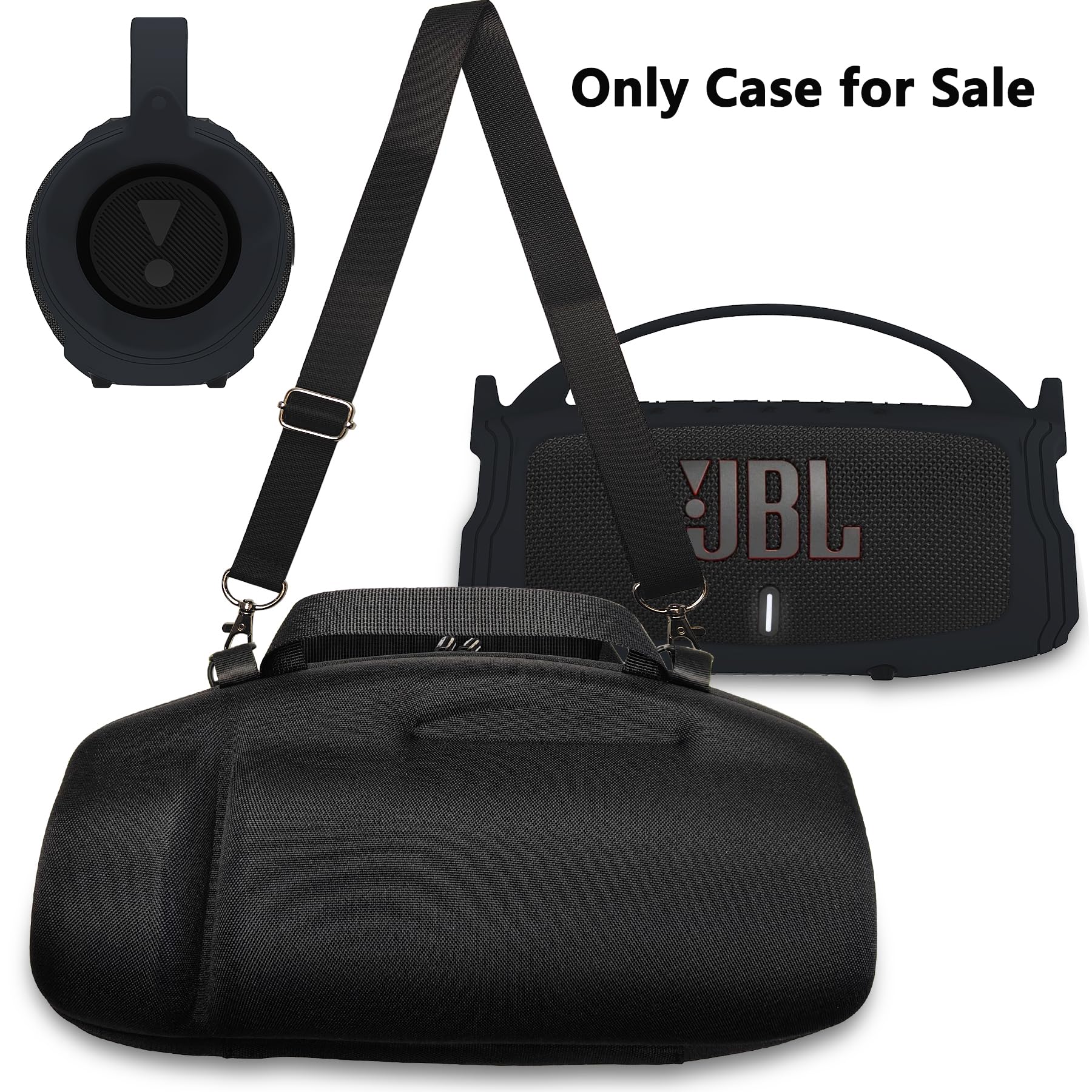 Silicone Cover And Hard Travel Case For Jbl Charge 4 / Charge 5 Portable Bluetooth Speaker Accessories (Black Case, Not For Wi Fi Version)