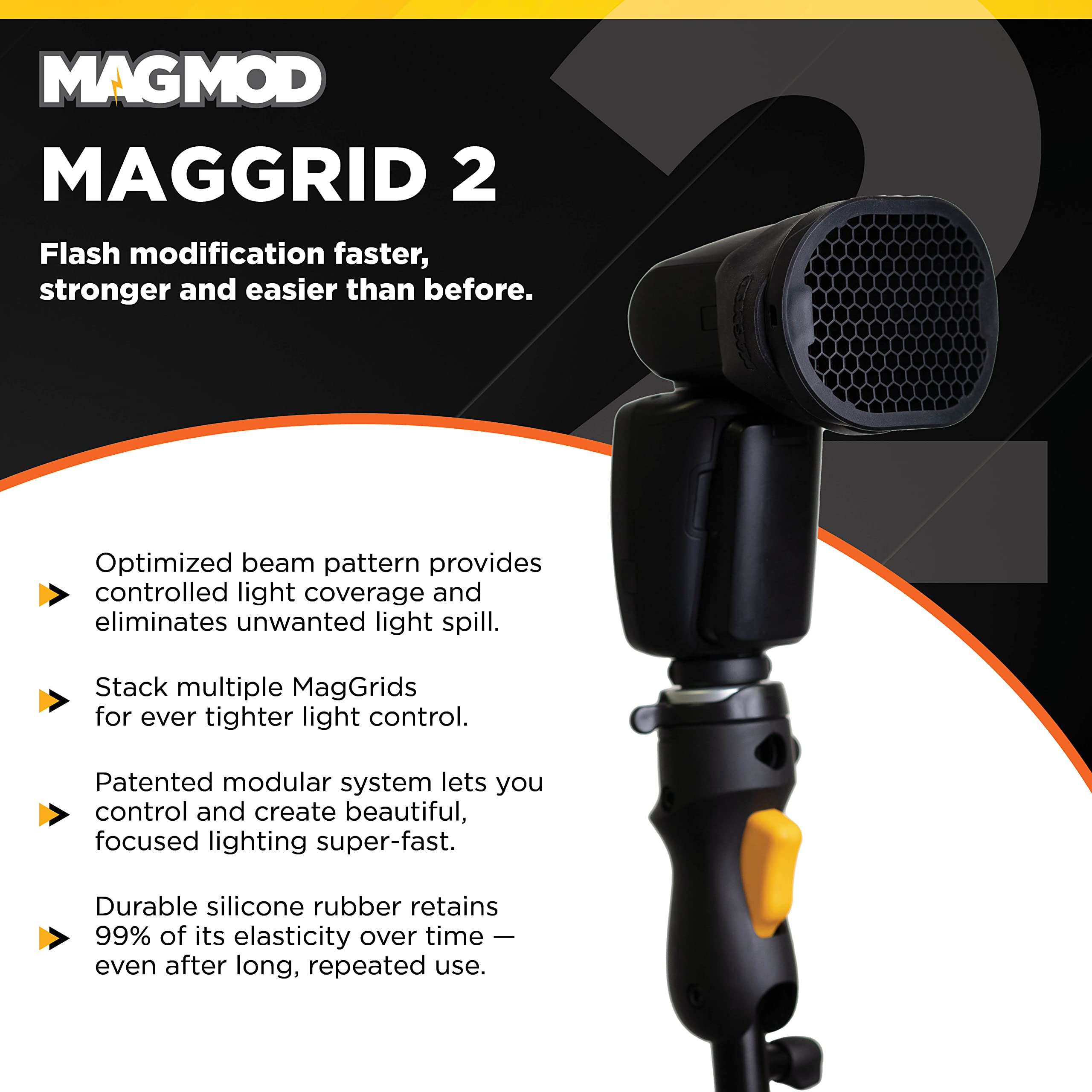 Maggrid 2 Light Modifier By Magmod | Photography Lighting Flash Modifier | Magnetic Light Modifier Attachment | New And Improved