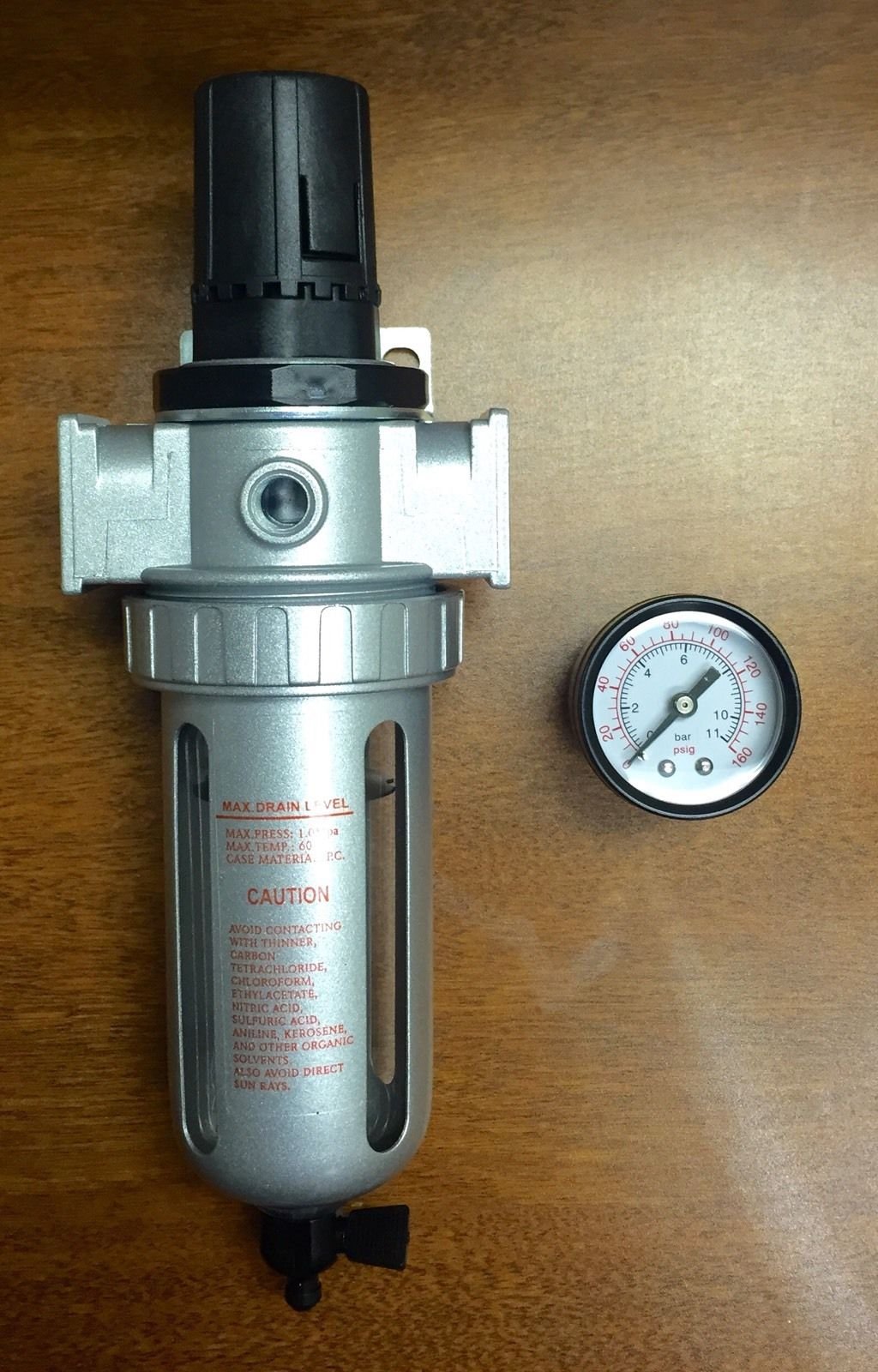 1/2'' Pressure Regulator/Particulate Filter Moisture Water Trap Compressed Air
