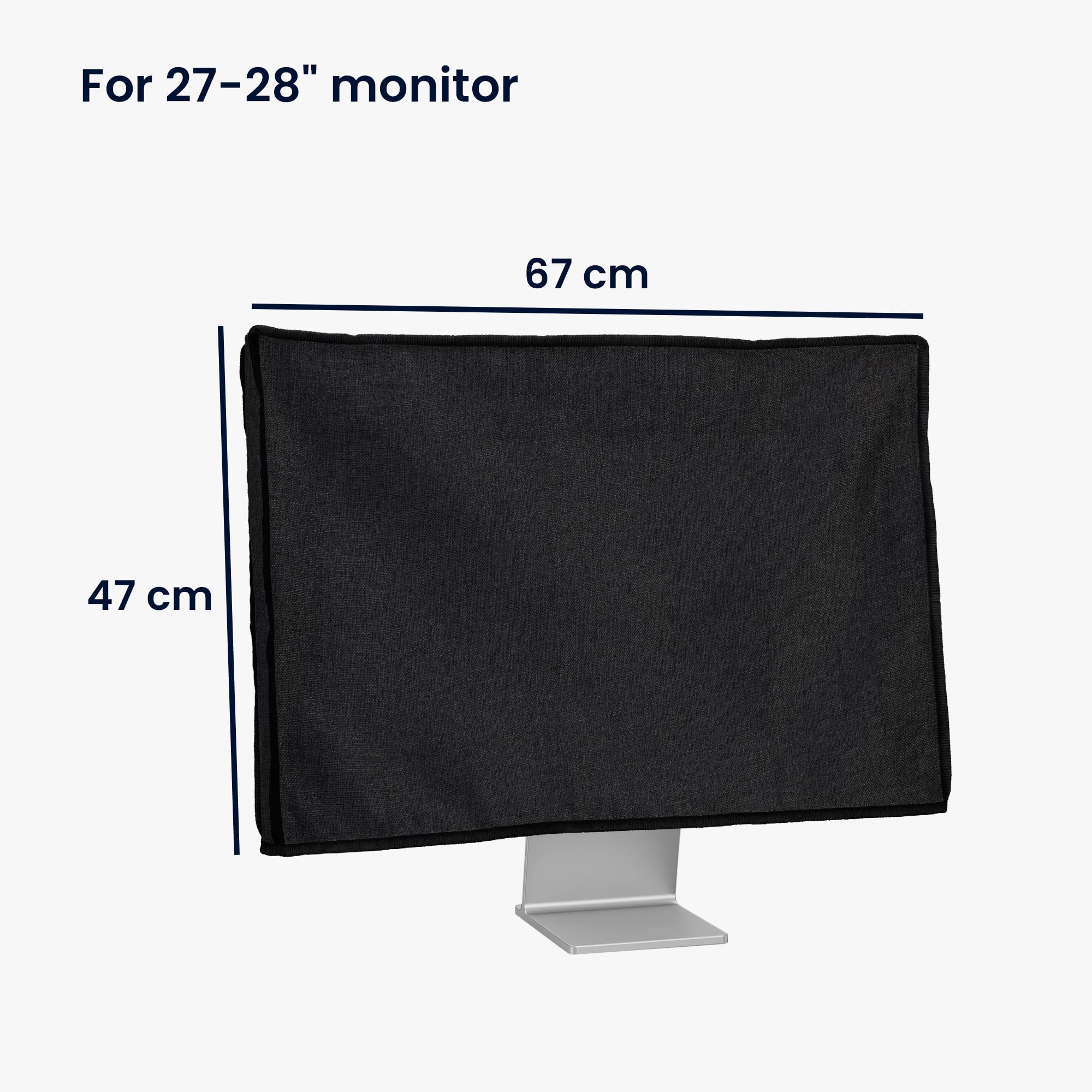 Kwmobile Dust Cover For 27 28'' Monitor   Linen Monitor Display Protector   Protect Your Computer Screen   Black