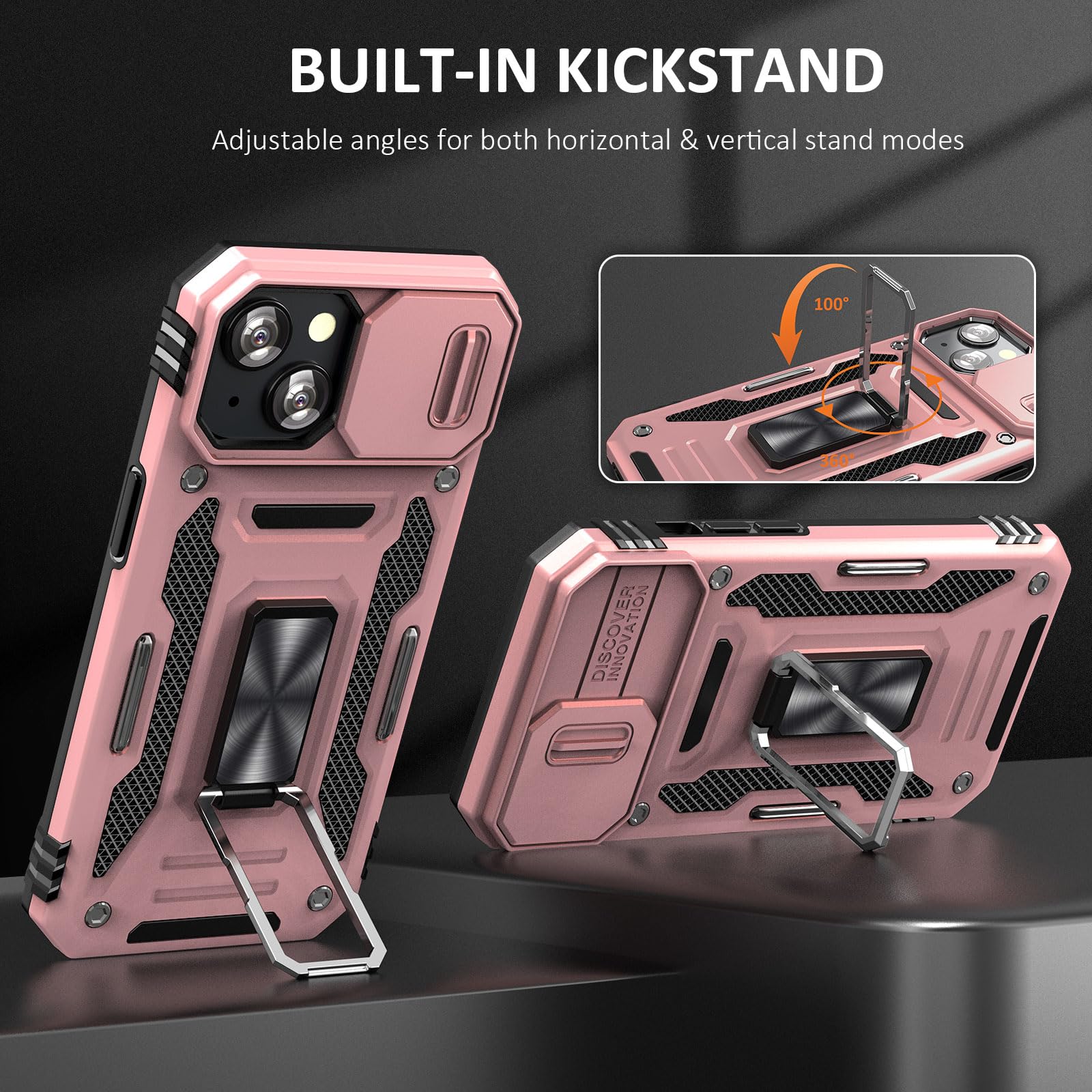 Sefing Phone Case For Iphone 15 Plus Case Iphone 15 Plus Phone Case With Camera Cover, With Ring Holder Kickstand, With Magnetic