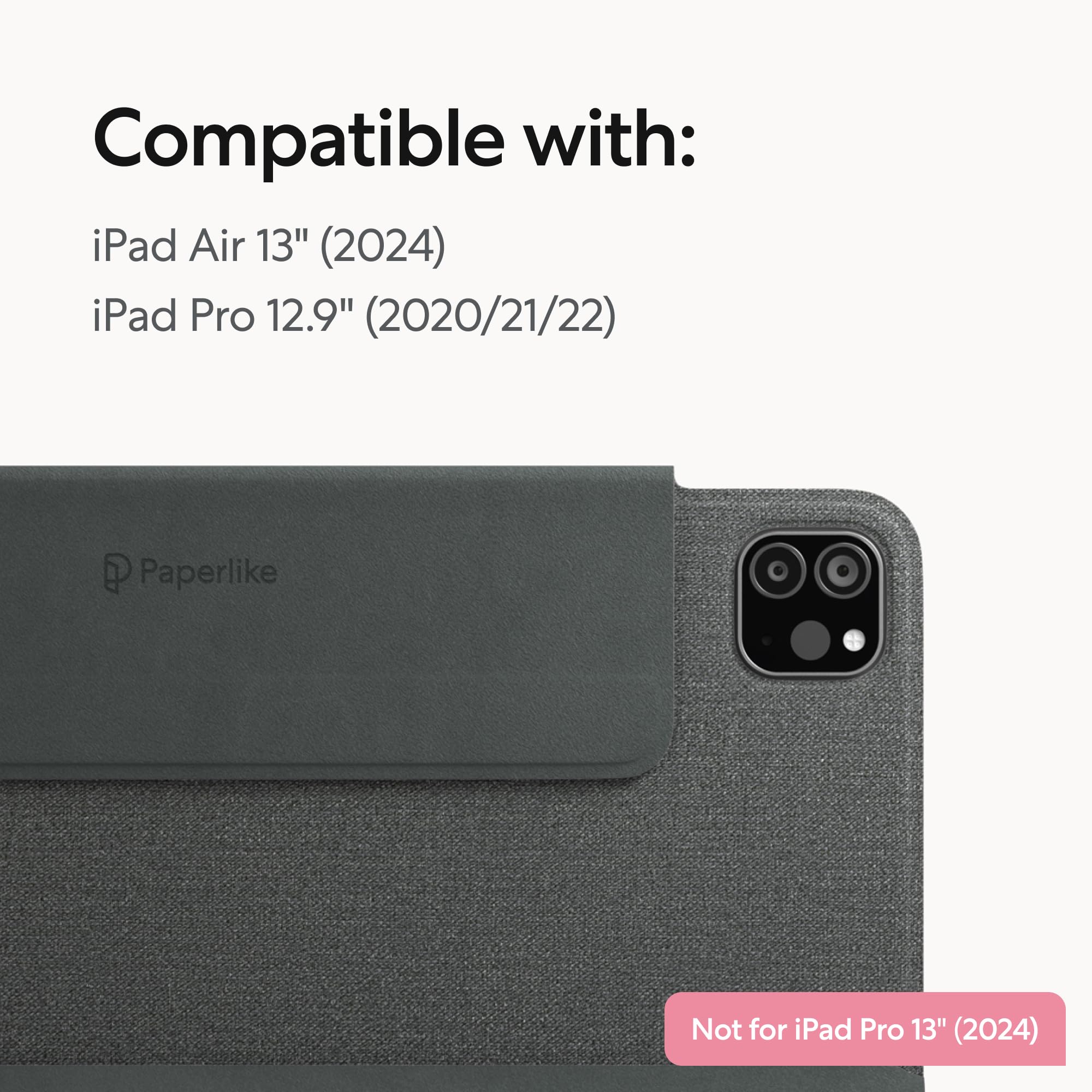 Paperlikes Folio Case For Ipad Pro 12.9'' (2020/21/22) & Ipad Air 13'' (2024)   Magnetic, Lightweight, Slim, Protective Case Wit