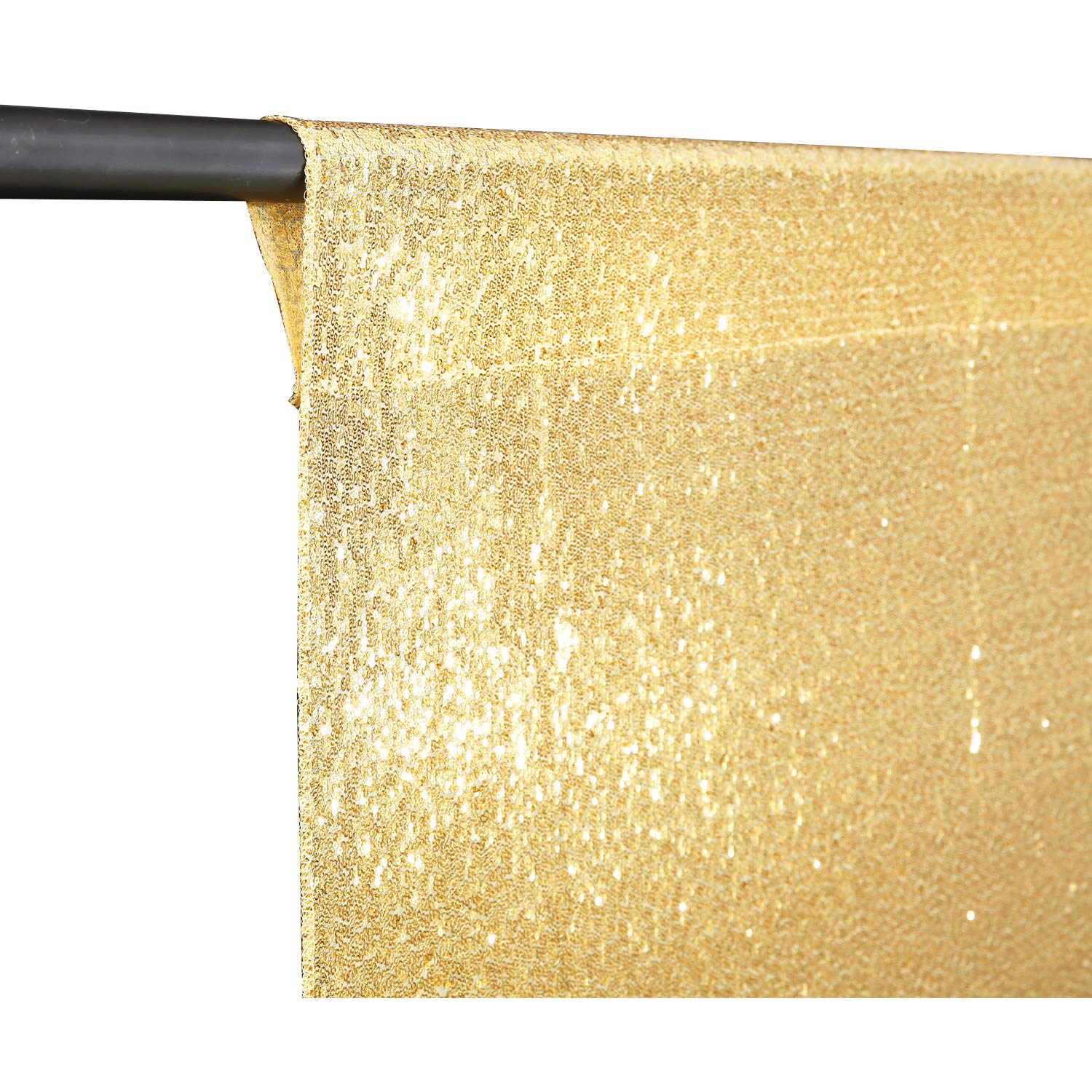 Juya Delight 8Ft X 8Ft New Gold Sequin Backdrop Curtain For Party Festival Wedding Photography