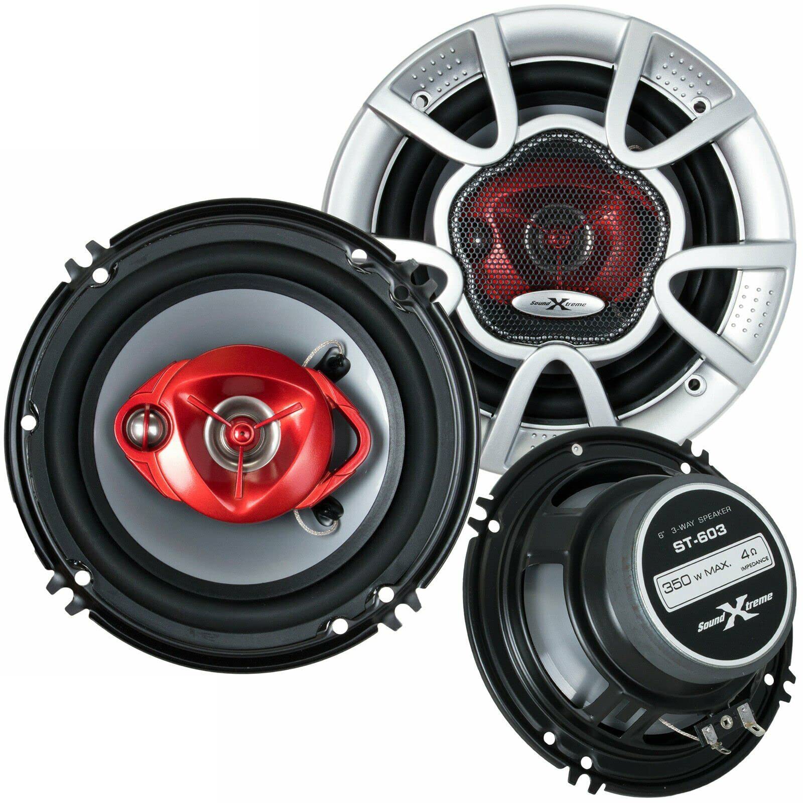 Pair Of Soundxtreme 6'' In 3 Way 350 Watts Coaxial Car Audio Speaker Cea Rated (2 Speakers)