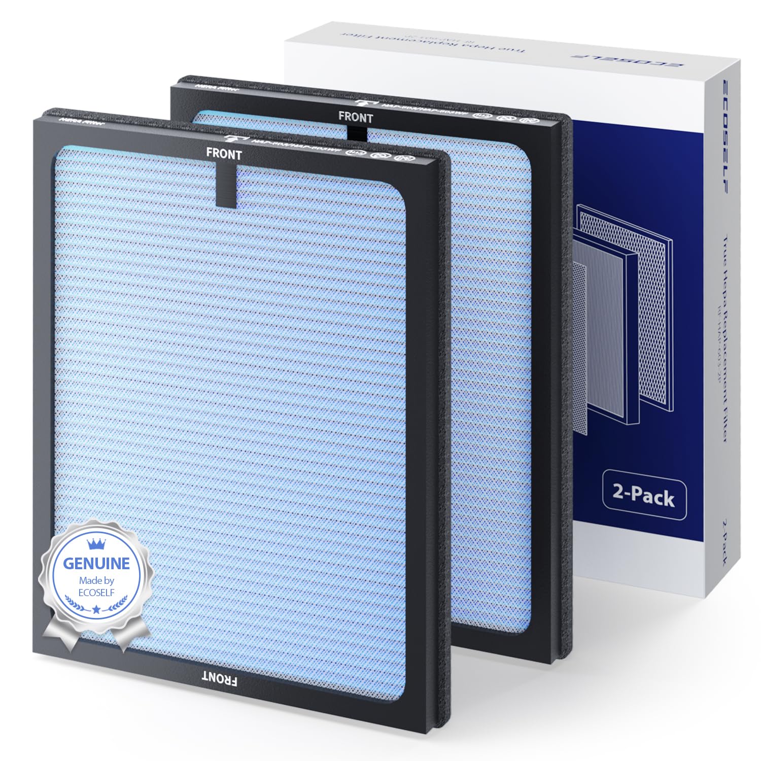 Ecoself Air Purifier Replacement Filter For Ecoself Hap603/Hap603Wf Air Purifier,2 Pack, Blue
