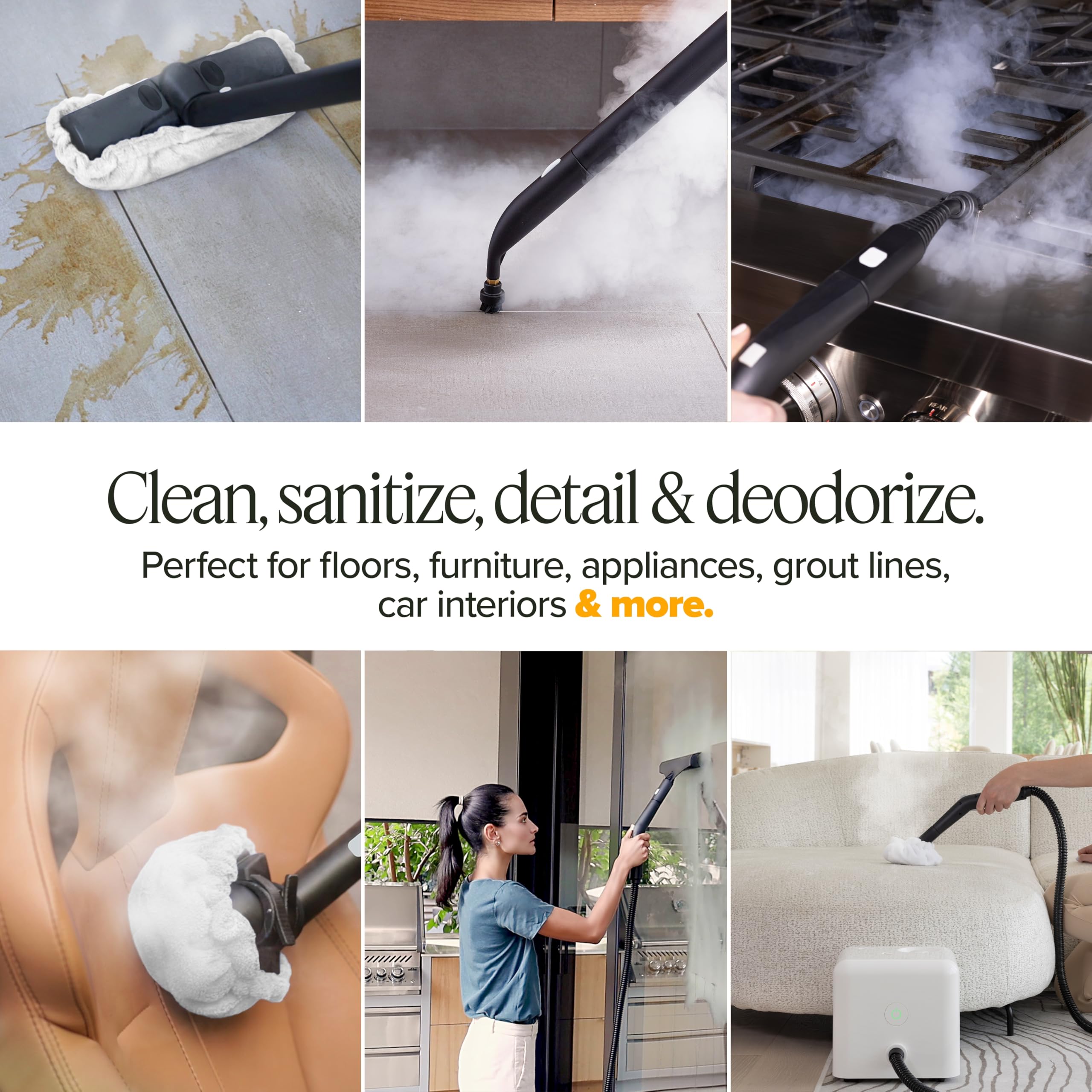 Dupray Neat Steam Cleaner With 27 Piece. Powerful Multipurpose Portable Steamer For Floors, Cars, Tiles Grout Cleaning Chemical