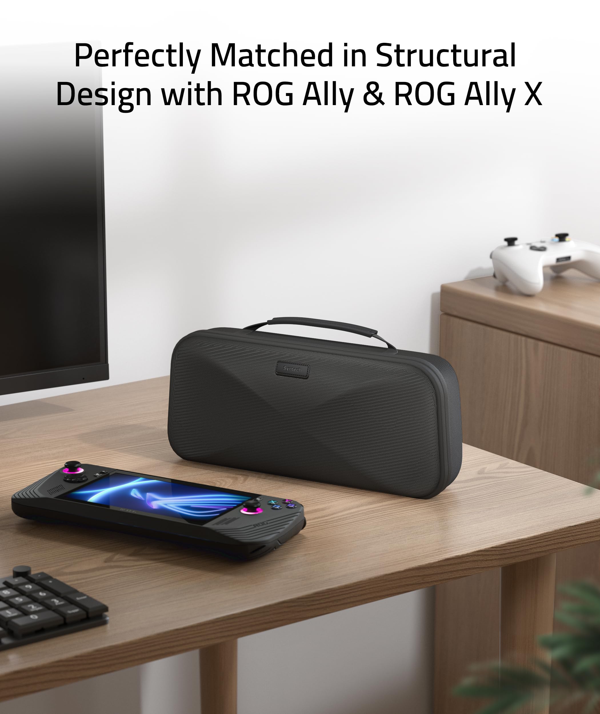 Syntech Hard Carrying Case Compatible With Asus Rog Ally/Rog Ally X Console And Accessories, Portable Travel Handheld Case For S