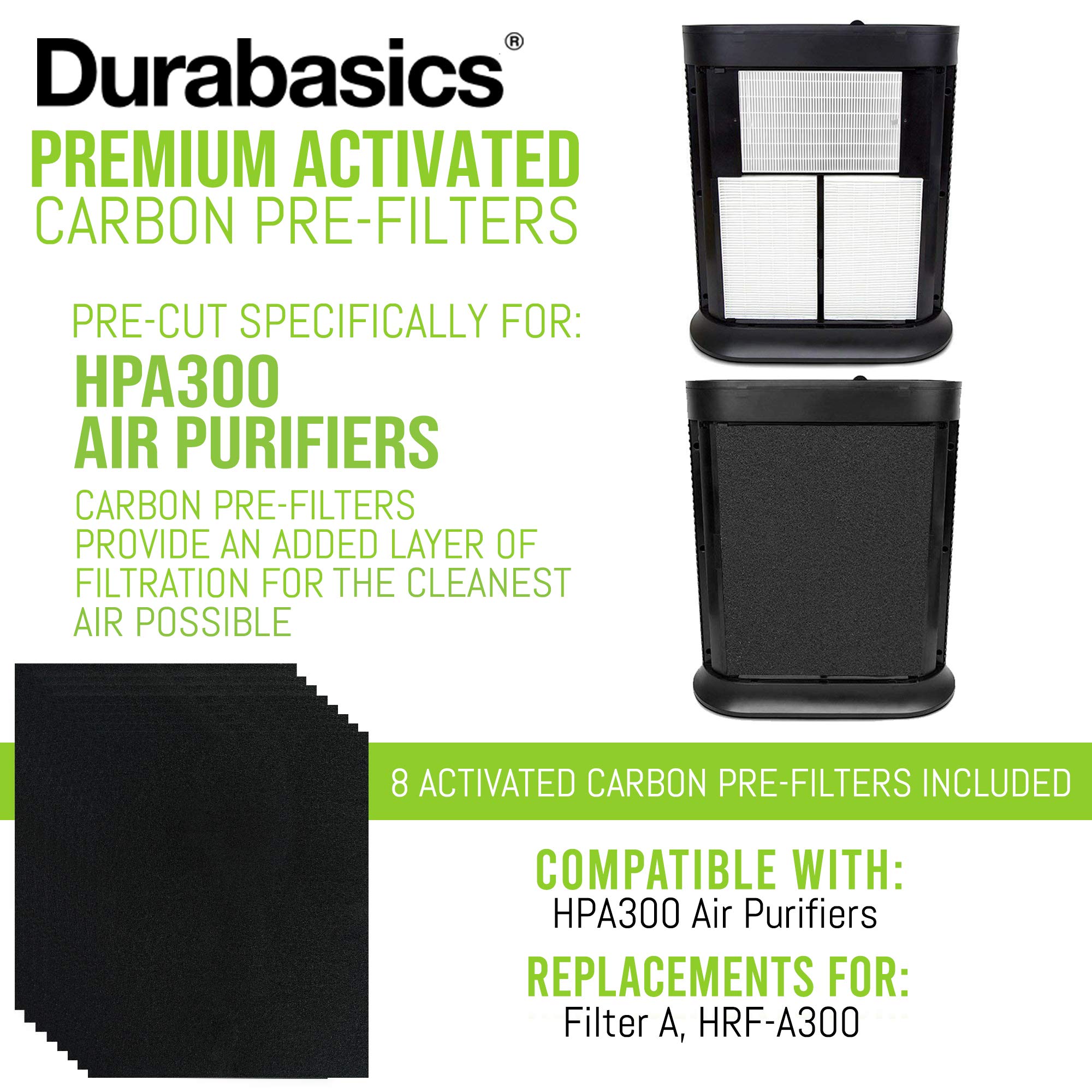 Durabasics 8 Pack Replacement Honeywell Prefilter For Honeywell Hpa300 Air Purifier | Compatible With Honeywell Replacement Pre