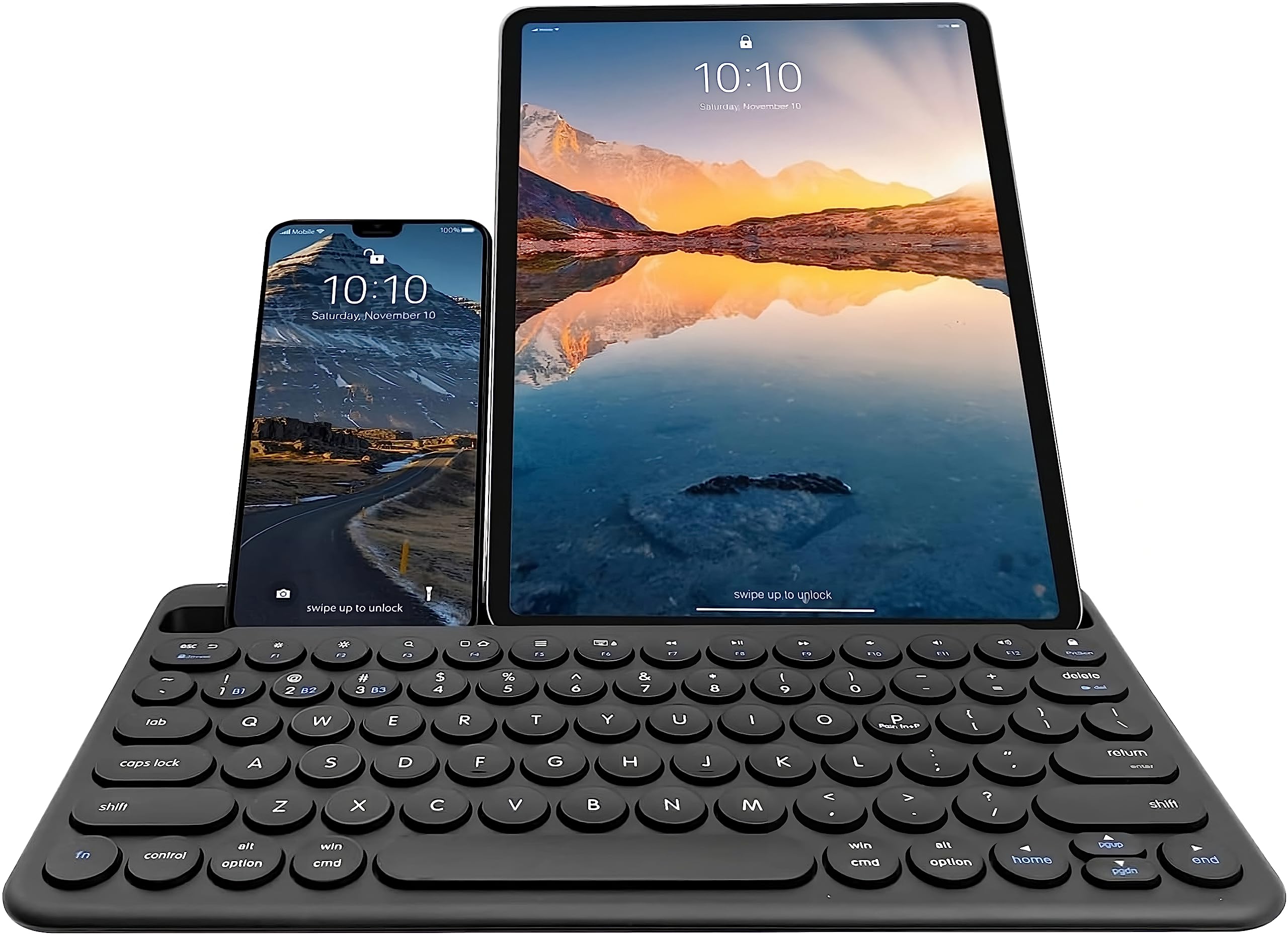 Macally Small Bluetooth Keyboard For Iphone Ipad And Tablet   Multi Device Compatibility   Bluetooth Tablet Keyboard (Built In S