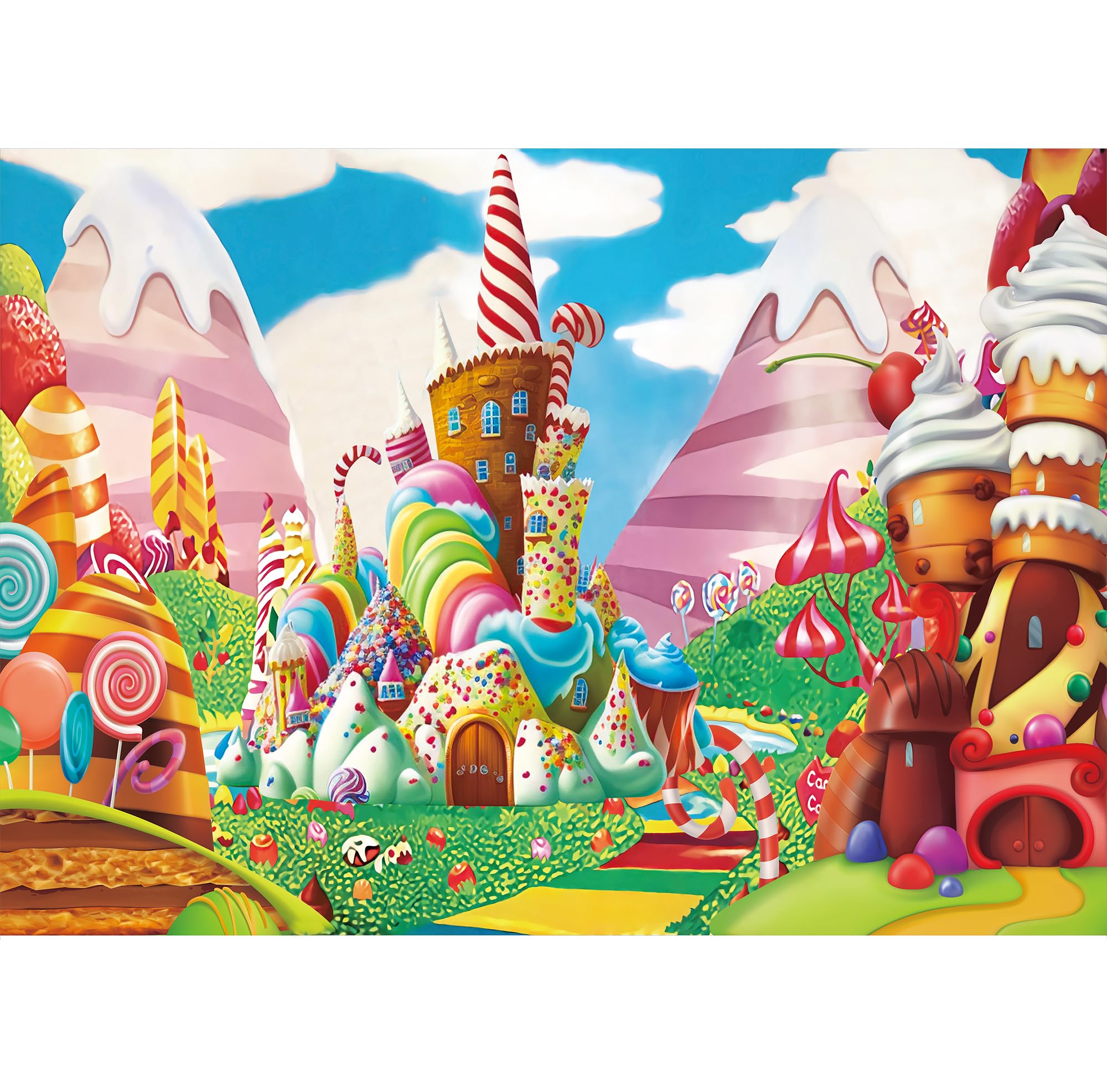 Svbright Candyland Backdrop 7(W) X 5(H) Ft Fantasy Lollipop Baby Shower Banner Candy Castle Party Wonderland Sweet Cartoon Ice C