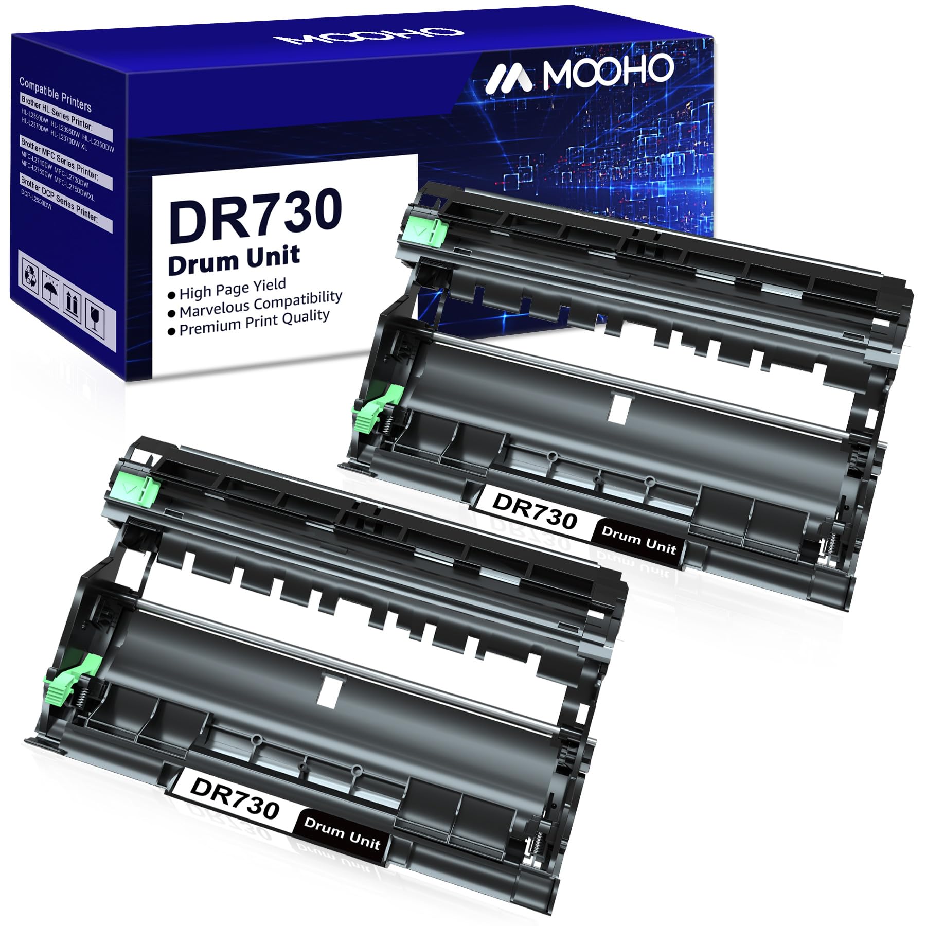 Mooho Compatible Dr 730 Drum Replacement For Brother Dr730 Dr 730 Drum For Brother Mfc L2710Dw Hl L2350Dw Hl L2395Dw Hl L2390Dw