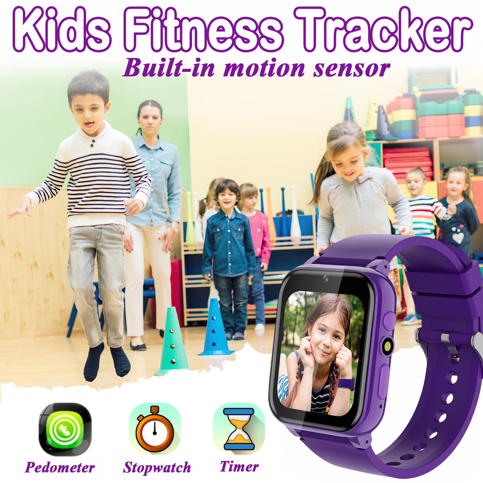 Ichomke Smart Watch For Kids, Girls Boys Smartwatch With 26 Games Camera Video Recorder And Player, Pedometer Calendar Flashligh