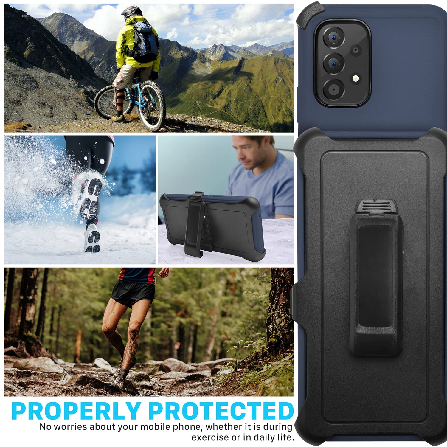 Galaxy A33(2022) Belt Clip Holster Case,[Military Grade Drop Protection] Protective Rugged Heavy Duty Case, Water Resistance Sho