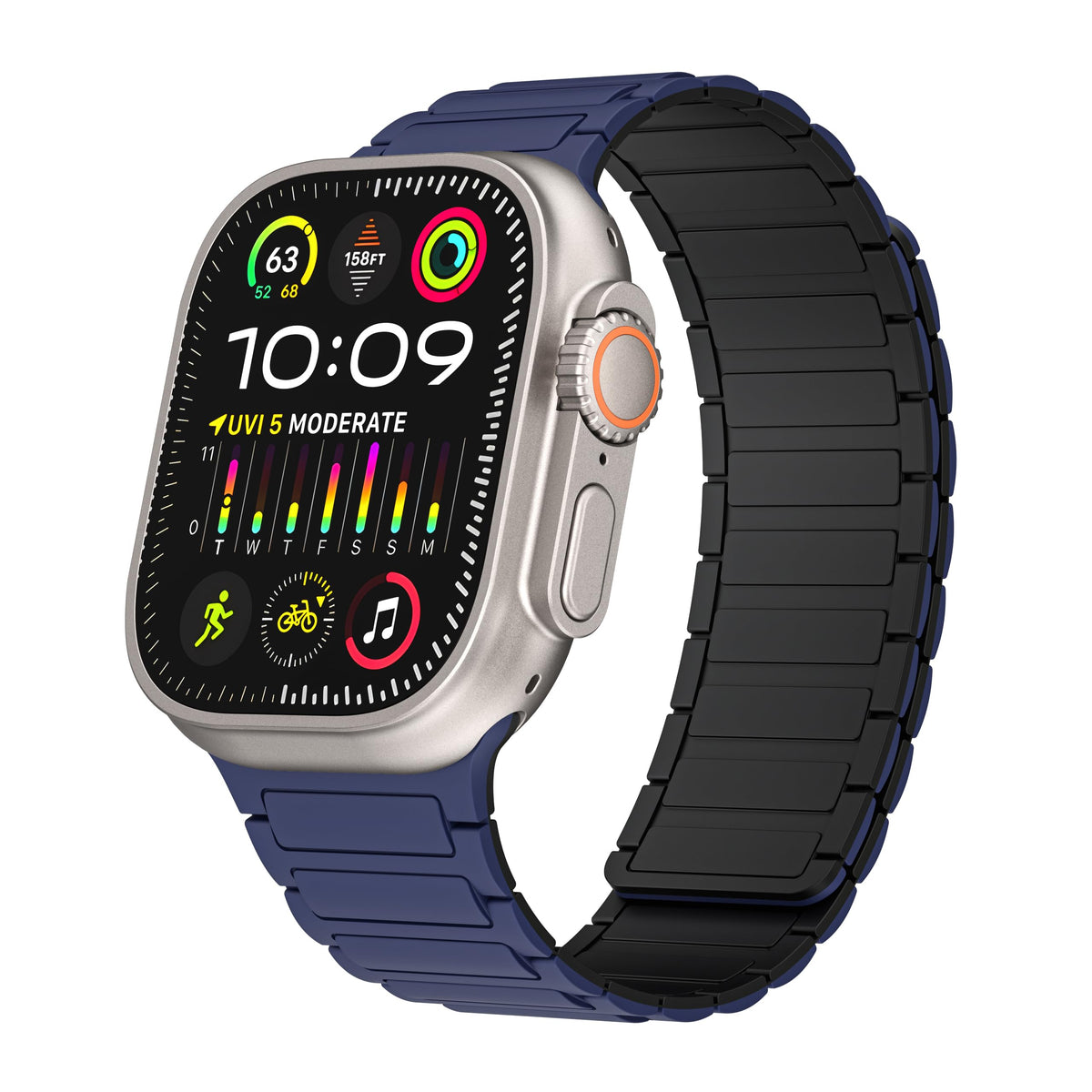 Magnetic Watchband Compatible With Apple Watch Band 49Mm 46Mm 45Mm 44Mm 42Mm Thin Silicone Replacement Wristband Strong Magnet L