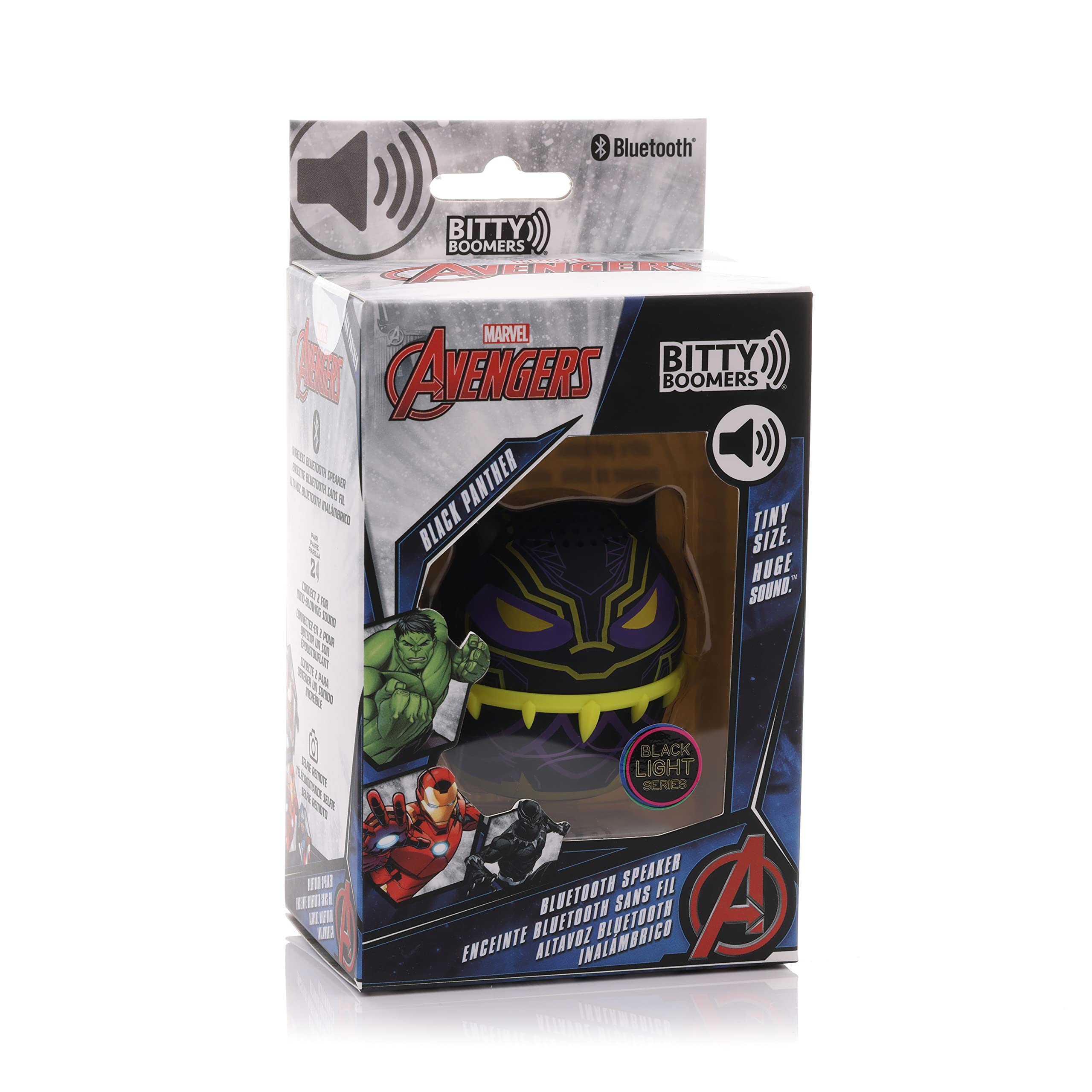 Bitty Boomers Marvel Black Panther Blacklight   Mini Bluetooth Speaker