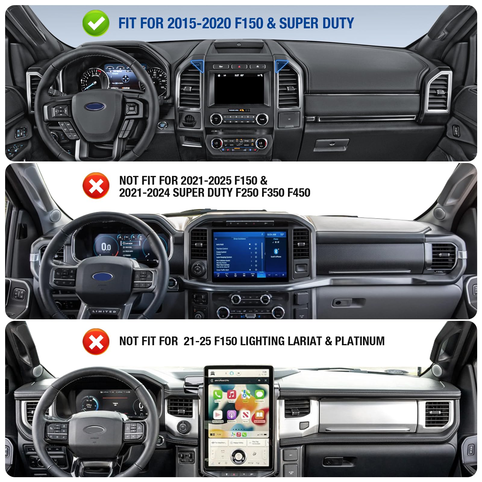 Surfcabin Cnc Vent Phone Holder, Magnetic Air Vent Phone Holder Cradles Mount Compatible With F150 2015-2020 & Super Duty F250 F