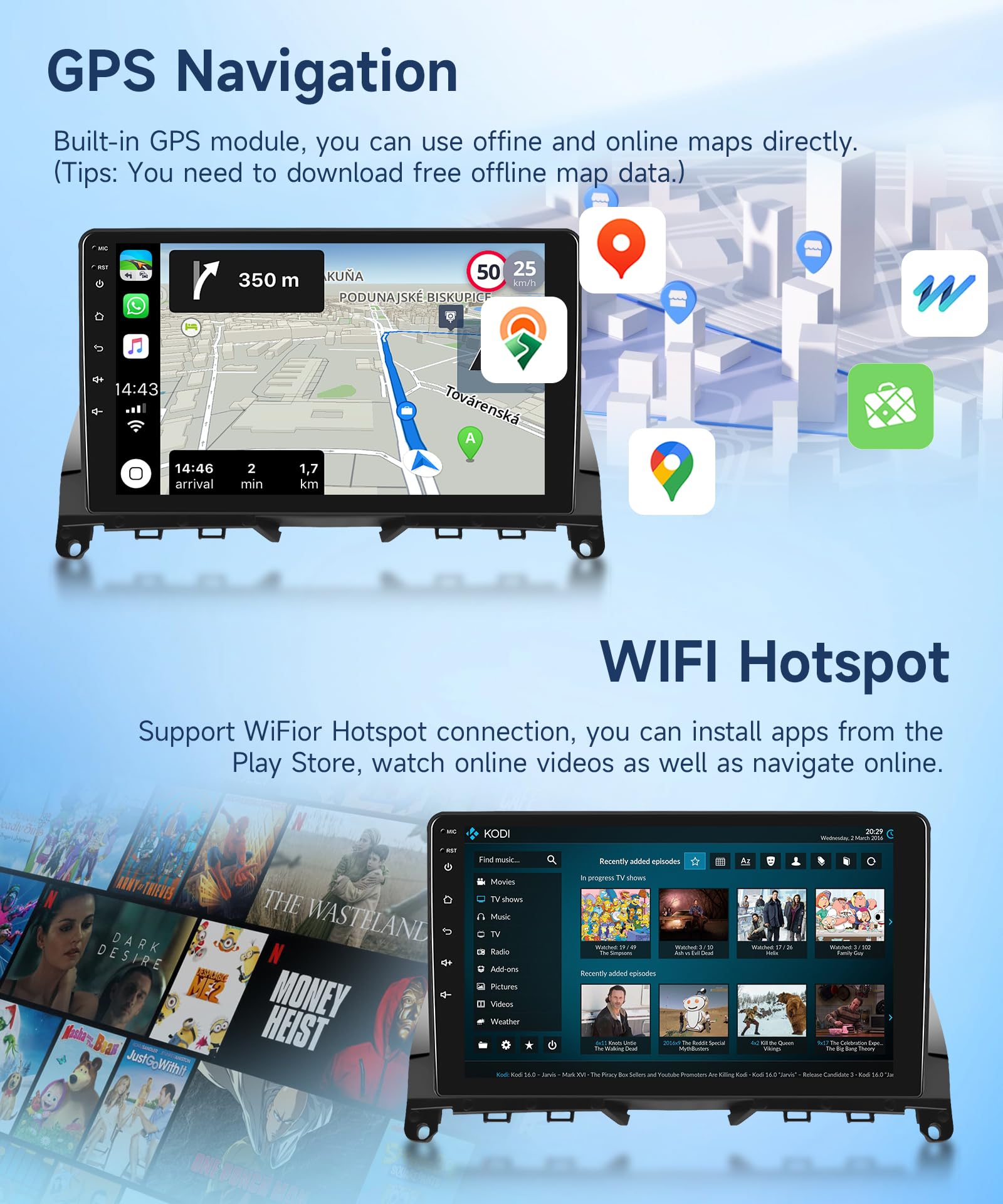 2G 64G Android Car Stereo Radio Carplay For Mercedes Benz C Class C180 C200 C230 C250 C300 C350 W204 S204 2006 2011, Rimoody 9 T