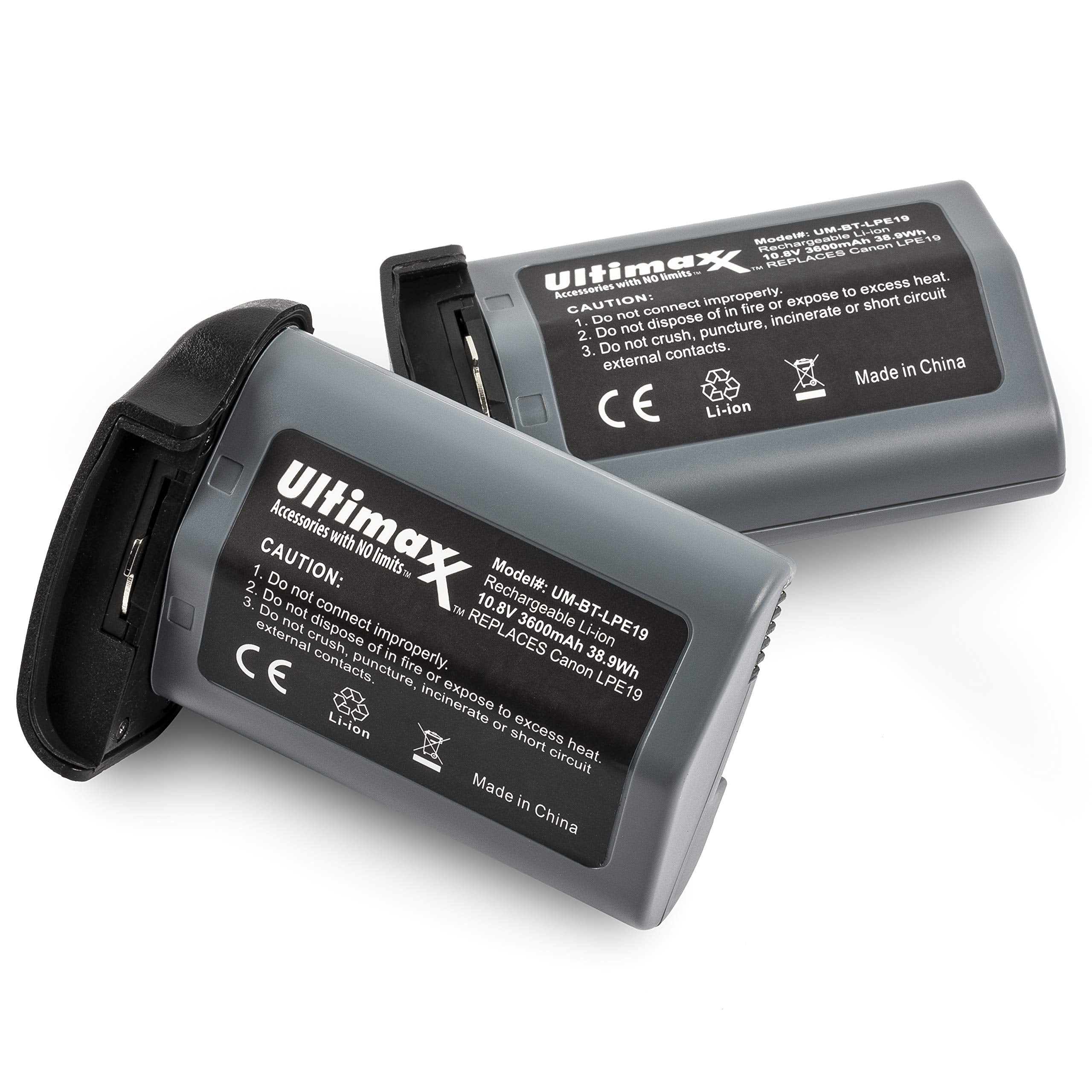 Ultimaxx Lp E19 Ultra High Capacity Lithium Ion Rechargeable Batteries (X2), Compatible With Eos 1D X Mark Iii, 1D X Mark Ii, 1D