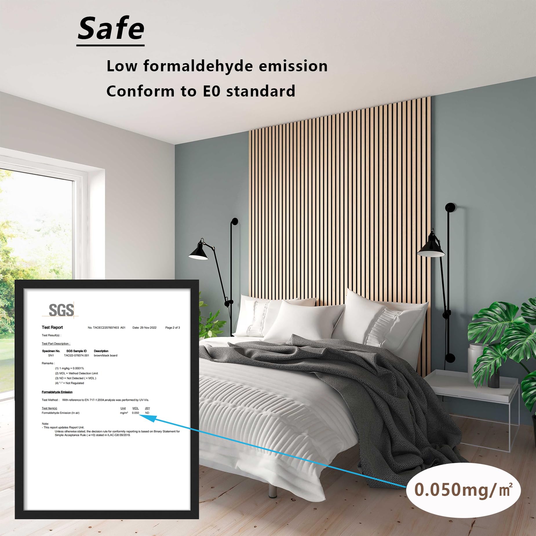 E Hao 2 Piece Wood Slat Acoustic Panels For Stylish Decor And Noise Reduction, 3D Textured Panel For Ceiling And Wall   White Oa