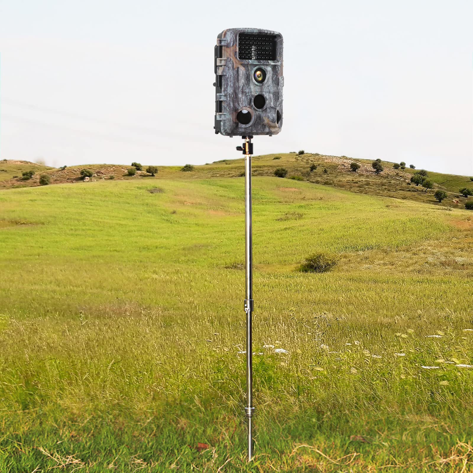 Adfitjo Game & Trail Camera Mount, Support All Hunting Cameras With 1/4'' 20 (6Mm) Thread Inserts, Foldable Stainless Steel Brac