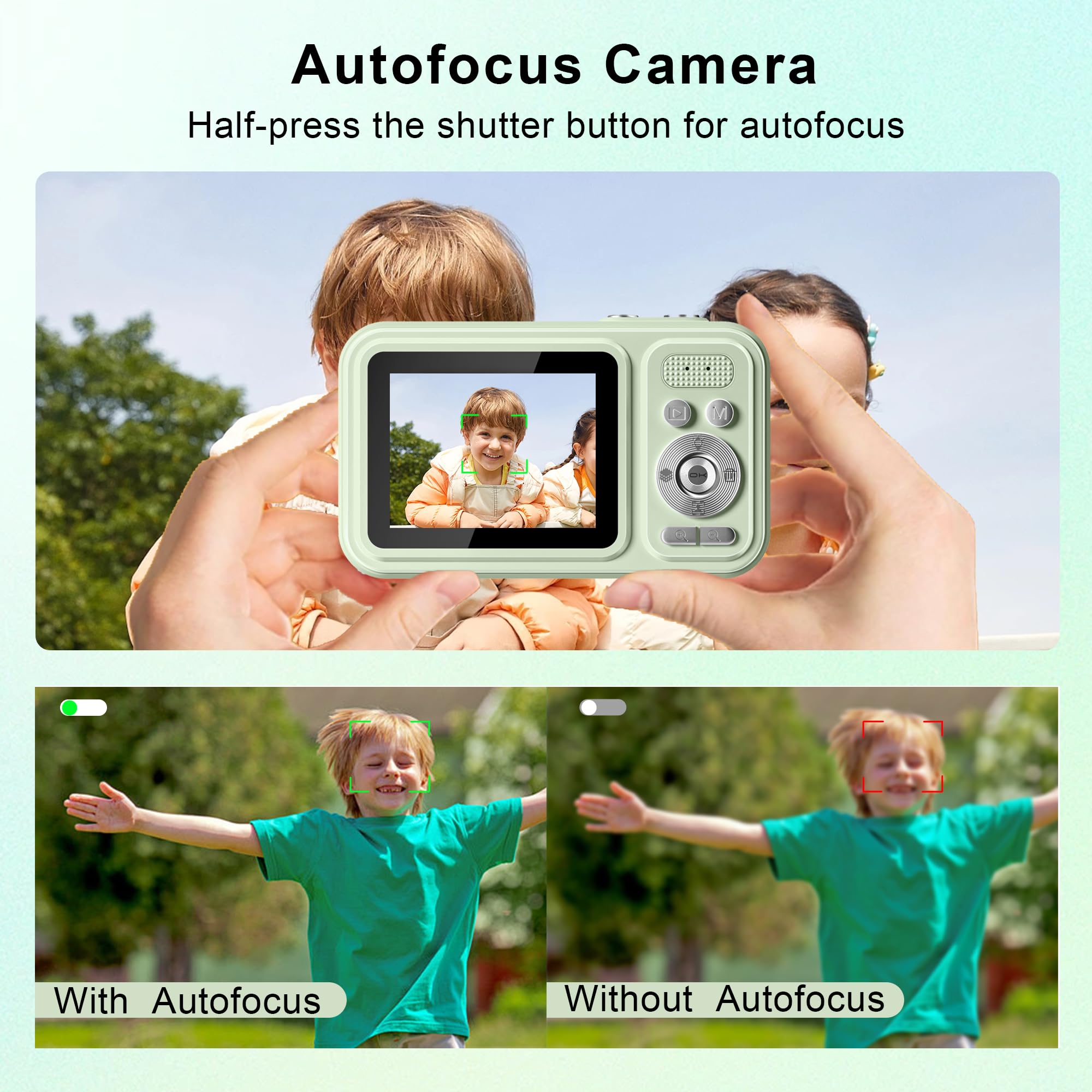 Jvscam Digital Camera, Autofocus 48Mp Point And Shoot Digital Cameras, Fhd 1080P Kids Camera With 32Gb Card, 16X Zoom Anti Shake