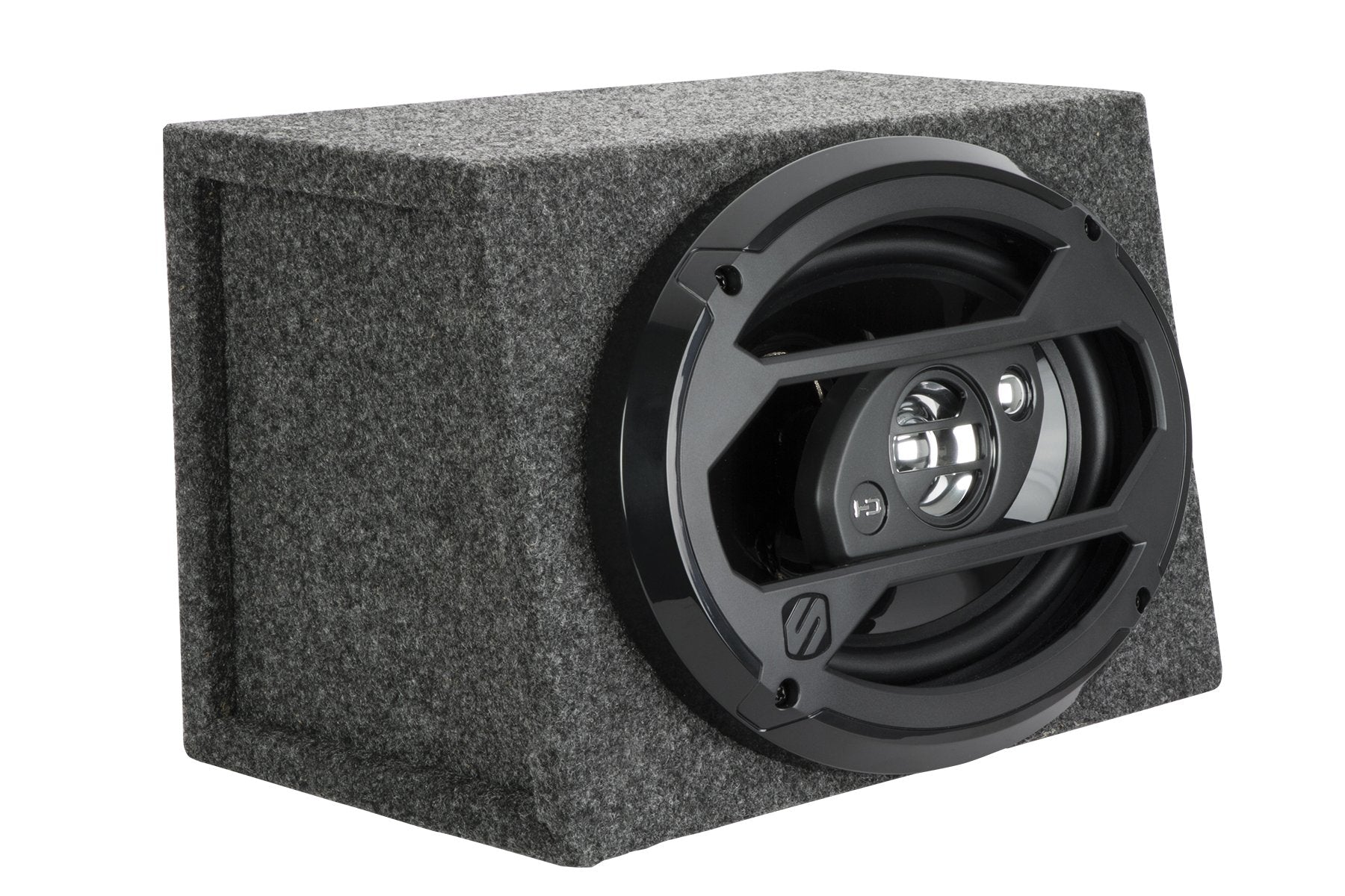 Scosche SE69KT 6x9 Single Car Speaker Enclosure with Gray Carpet, Assembly Required, Speaker not Included