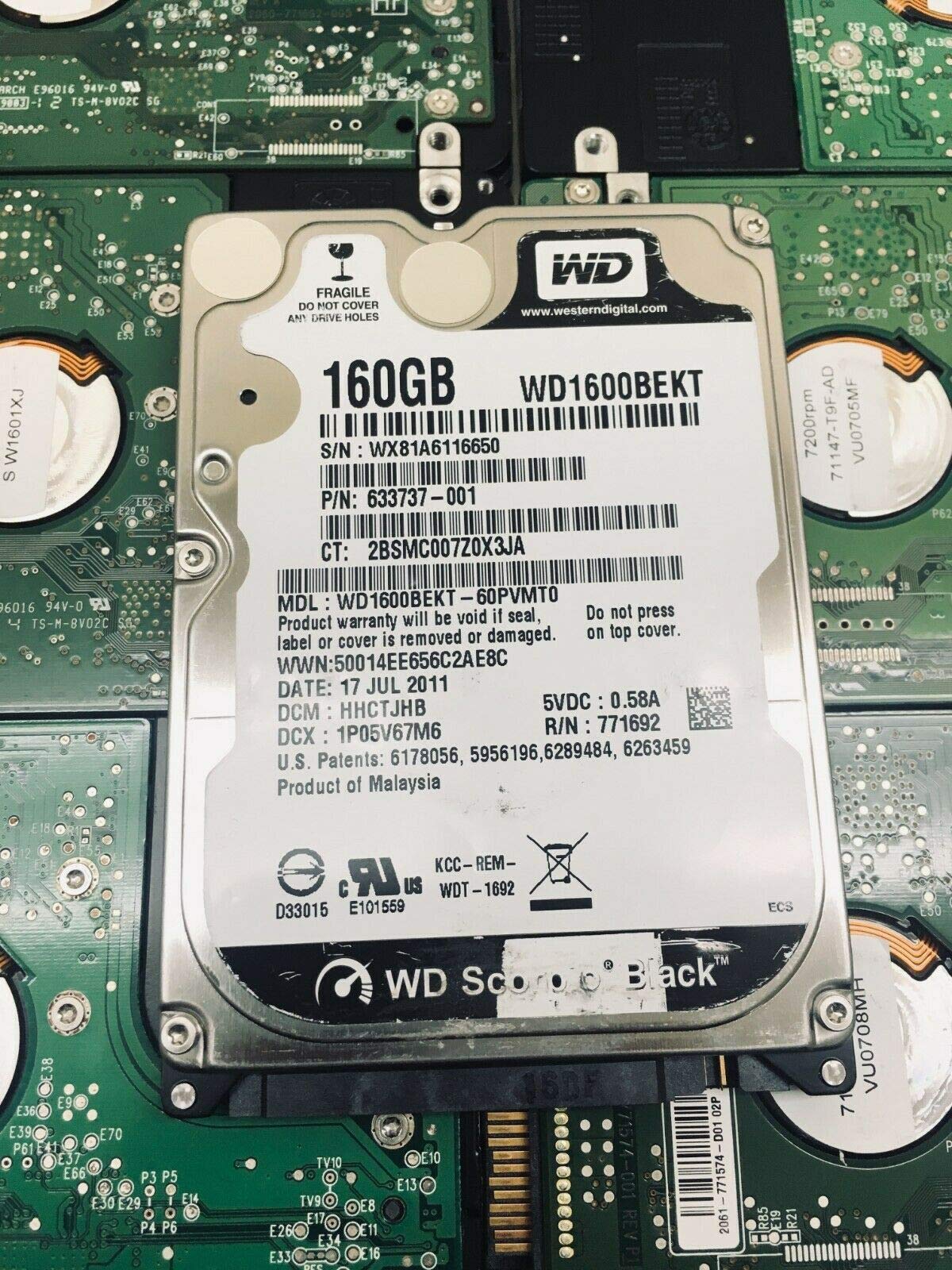 New 160Gb 2.5'' 7200Rpm Sata Hard Drive Western Digital Wd1600Bekt