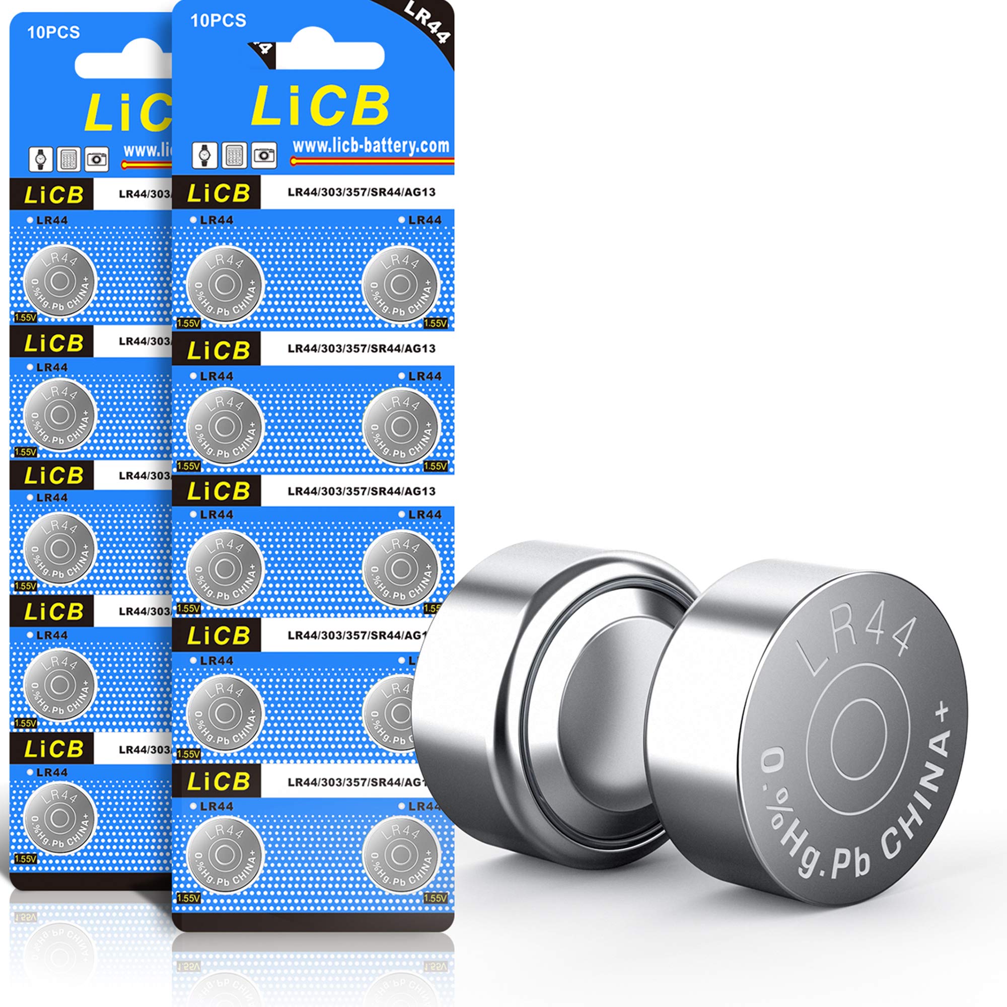 Licb 20 Pack Lr44 Ag13 357 303 Sr44 Battery 1.5V Button Coin Cell Batteries