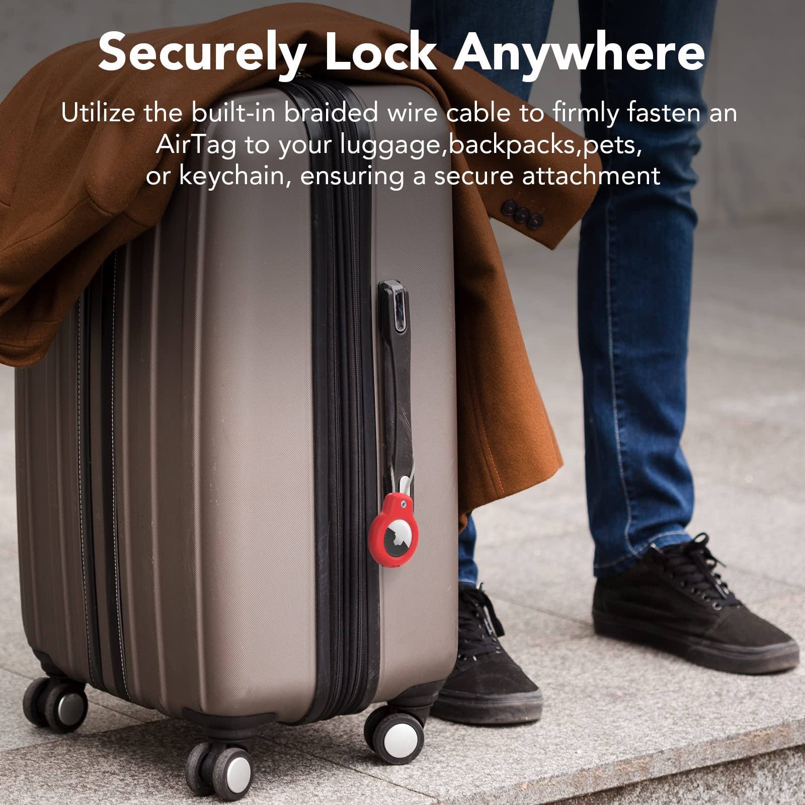 2 Pack Airtag Holders With Keychain   Secure Air Tag Cases And Key Rings For Keys, Luggage And More