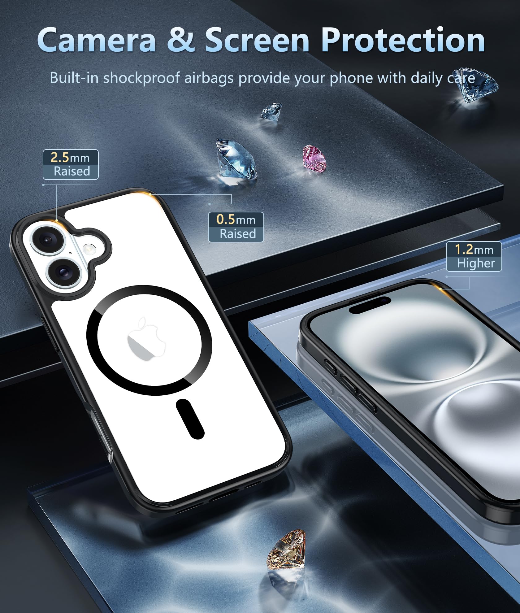 Fntcase For Iphone 16 Case: Support Camera Control Capture Magnetic Military Grade Drop Protection Anti Yellowing Cell Phone Cov