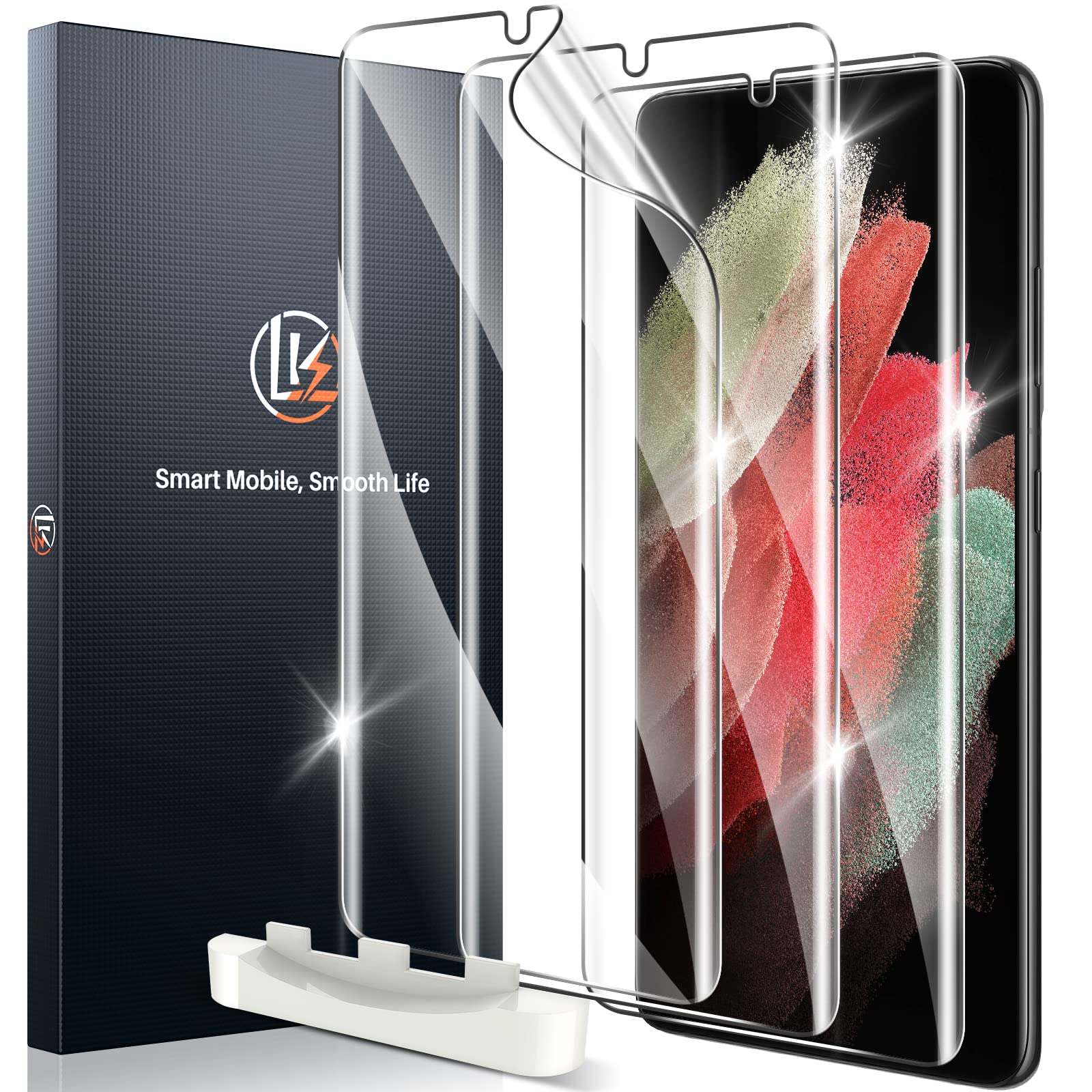 Lk 3 Pack Screen Protector For Samsung Galaxy S21 Ultra, Self Healing Tpu Film, Anti Scratch, No Bubble, Touch Sensitive, Suppor