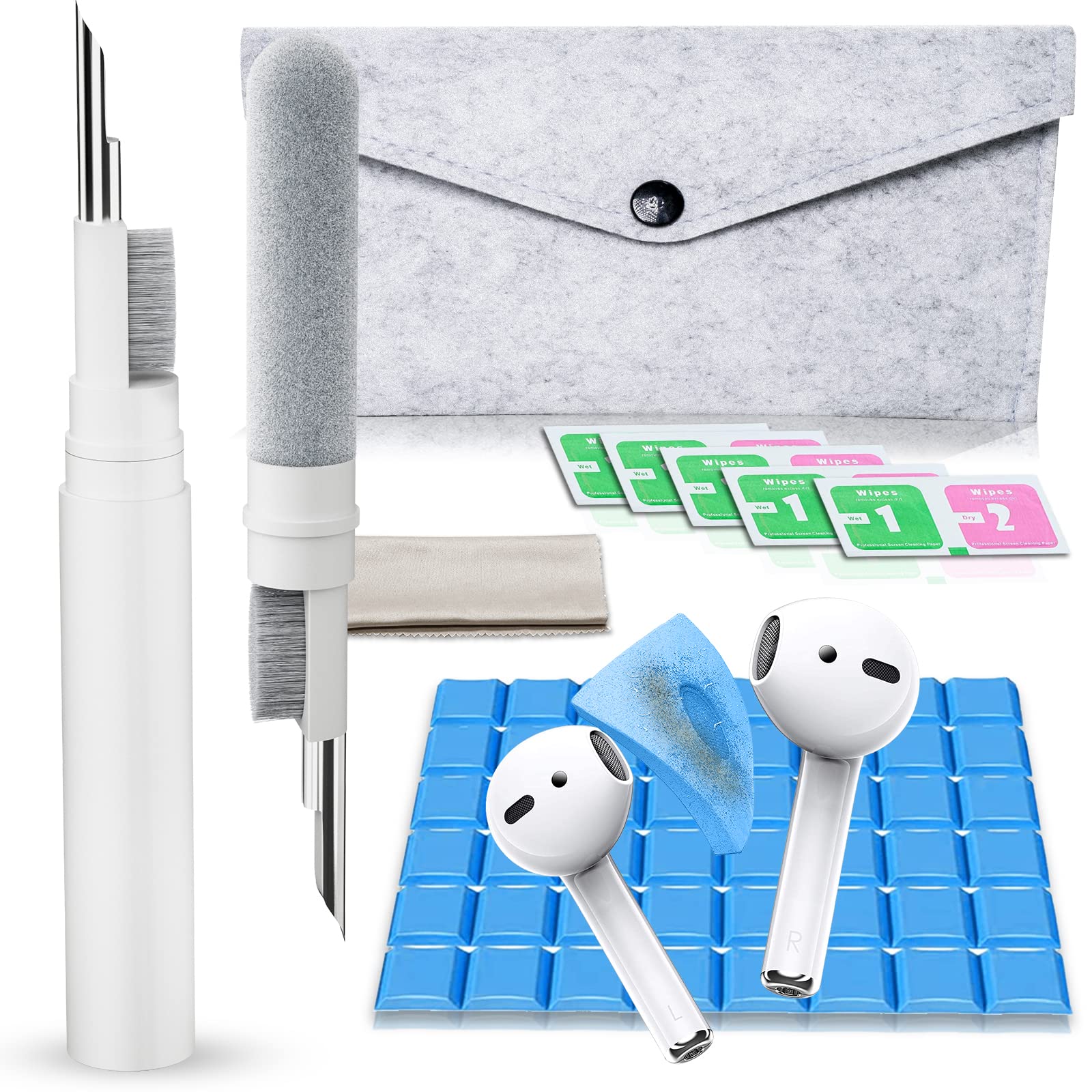 Cleaner Kit For Airpods, Earbuds Cleaning Kit For Airpods Pro 1 2 3, Phone Cleaner Kit With Brush For Bluetooth Earbuds Cleaner,