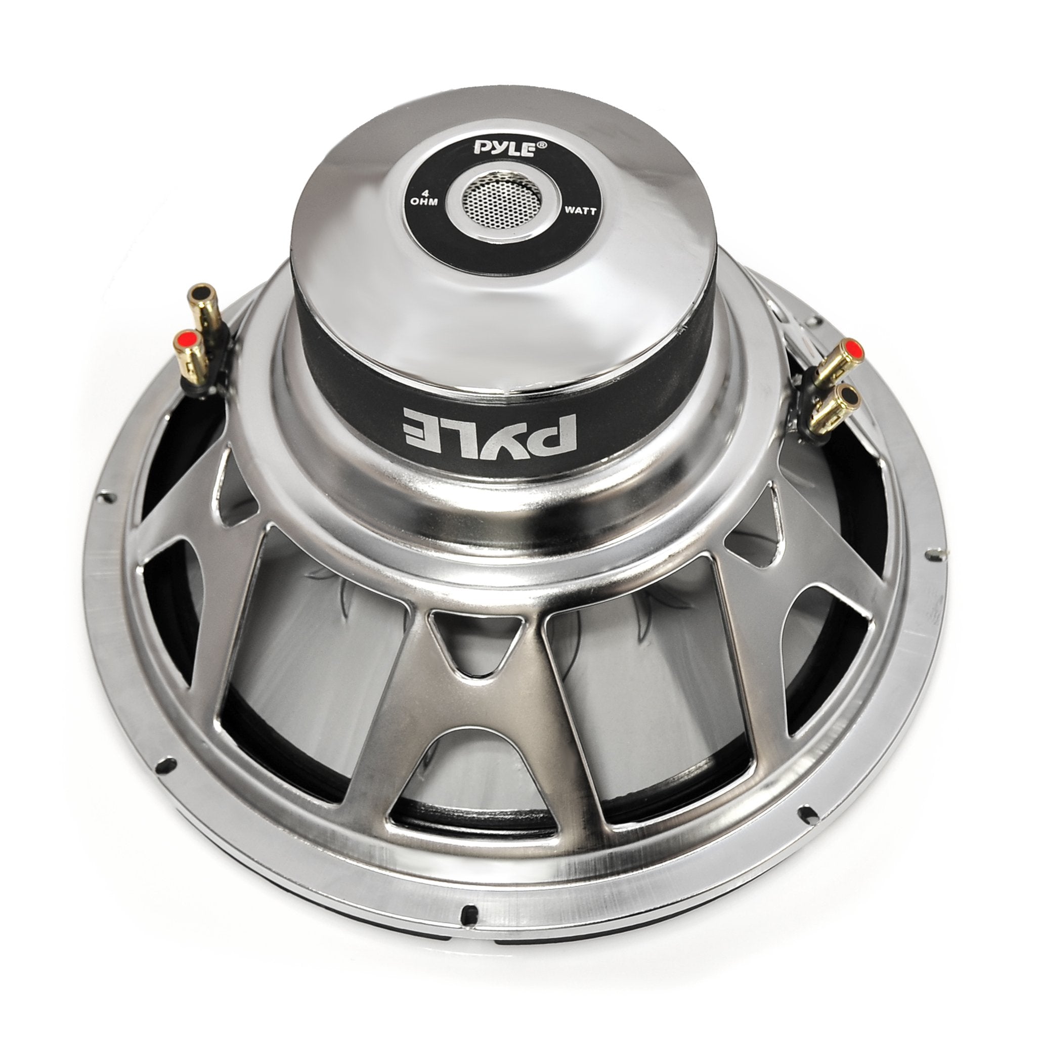 Pyle Car Vehicle Subwoofer Audio Speaker   10 Inch Blue Injection Molded Cone, Blue Chrome Plated Steel Basket, Dual Voice Coil