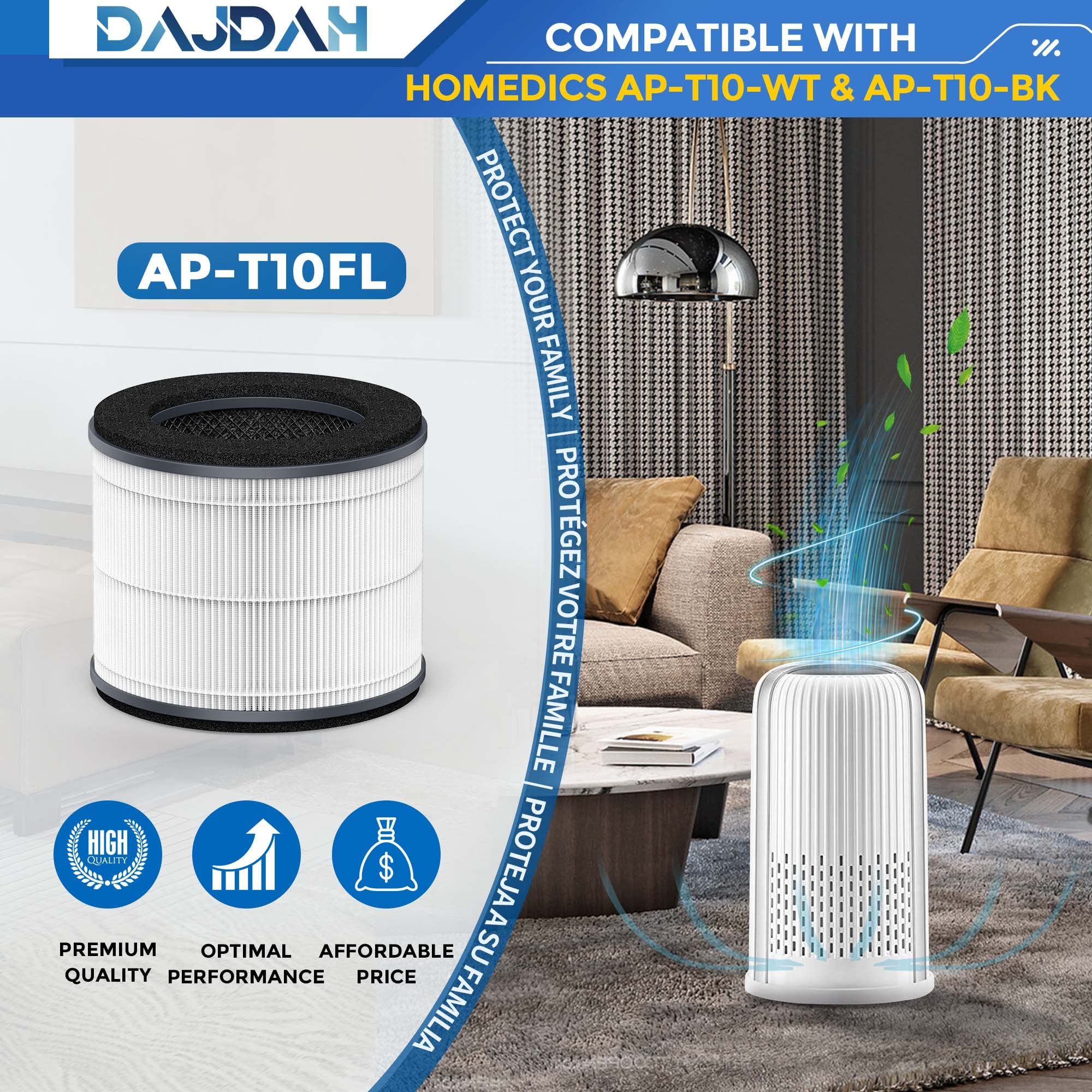 Ap T10 Wt Ap T10Fl Replacement Filter And Ap T10 Filter Compatible With Homedics Air Purifier Filter Replacement For Homedics To