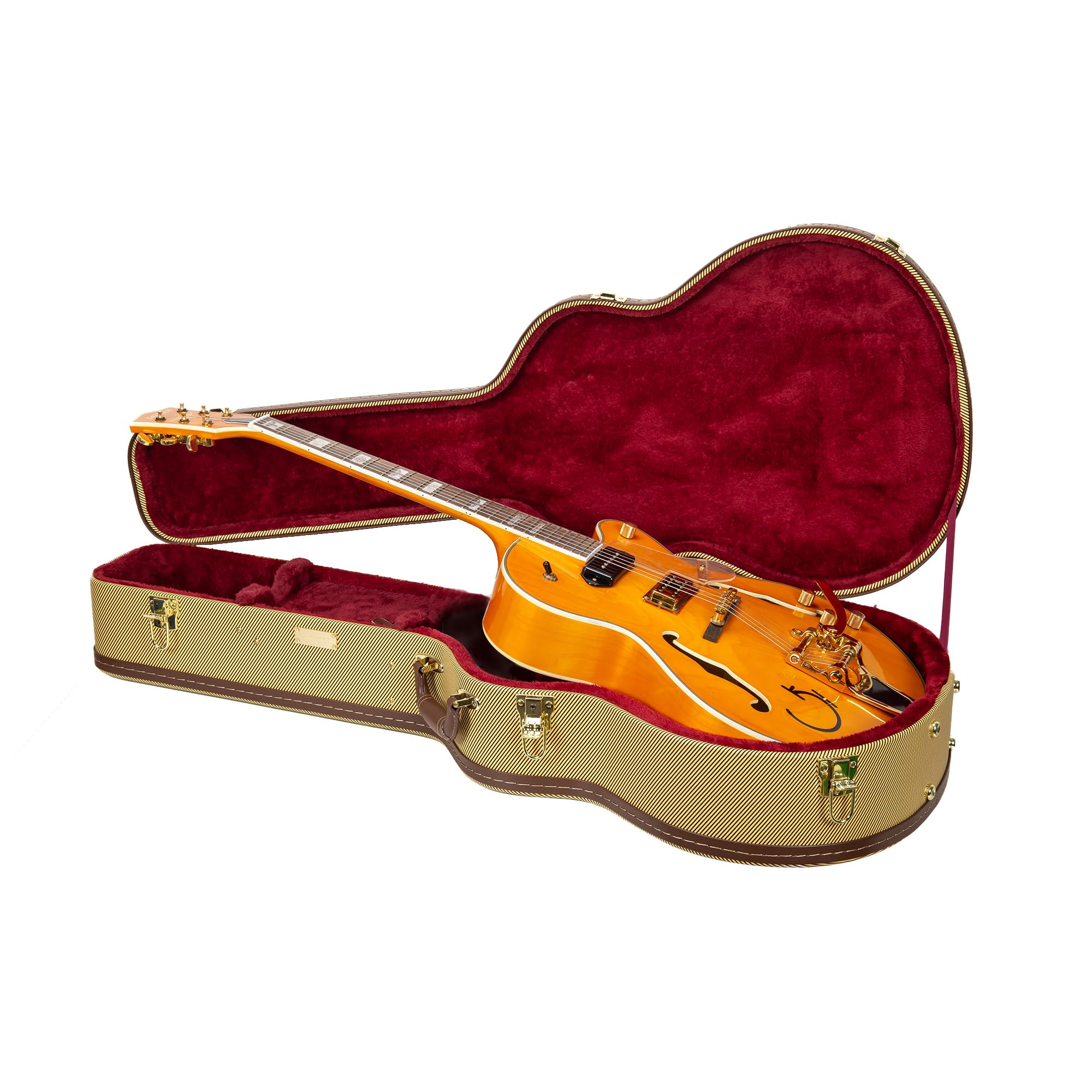 Crossrock Wooden Case for 16 Archtop/Hollow Body/Jazz Electric Guitars - Fits Gretsch Electromatic, Ibanez, Epiphone, Gibson ES 