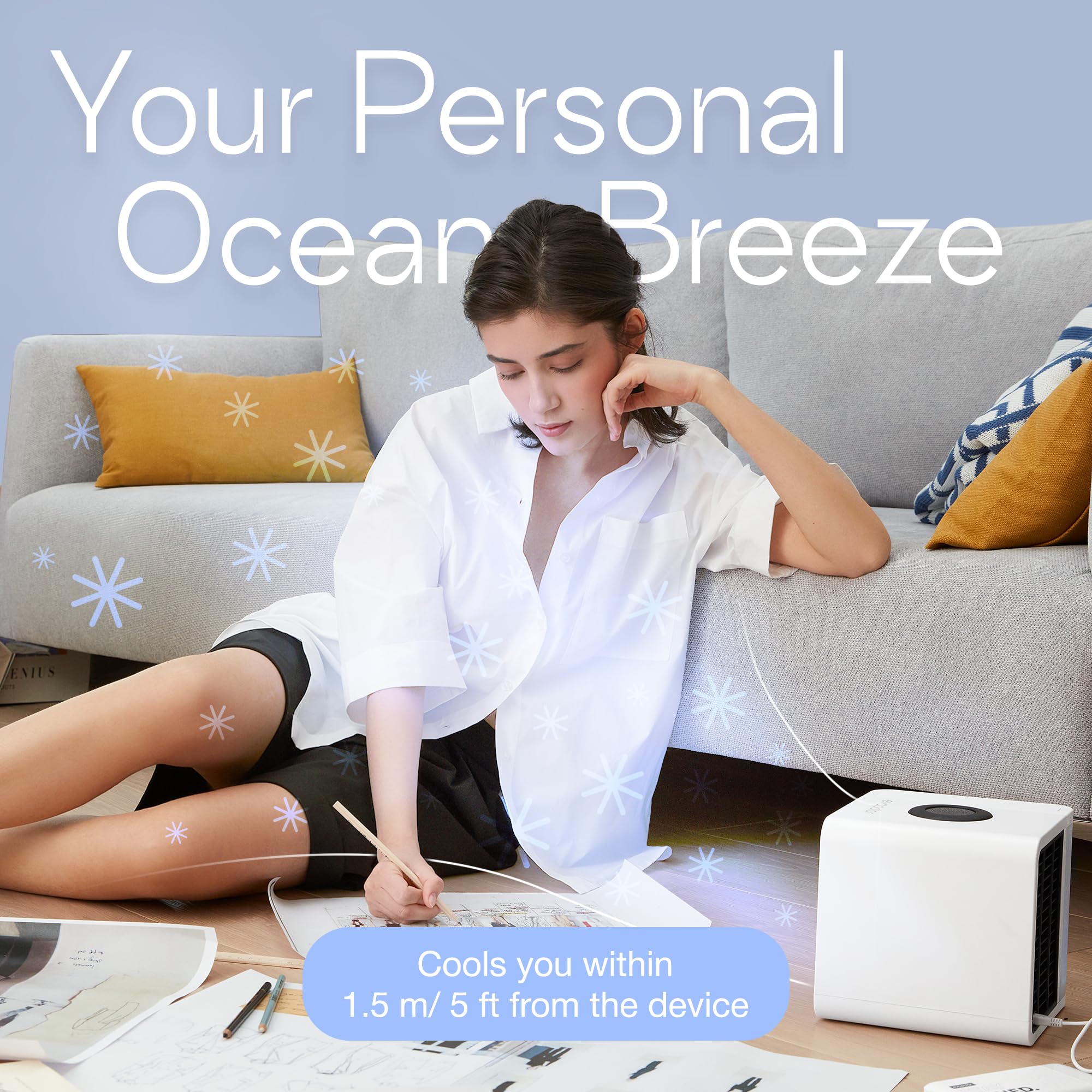 Cooling Fan For Desk And Car   Portable Evaporative Air Cooler For Camping   Small Ice Fan For Tent   Personal Air Conditioners