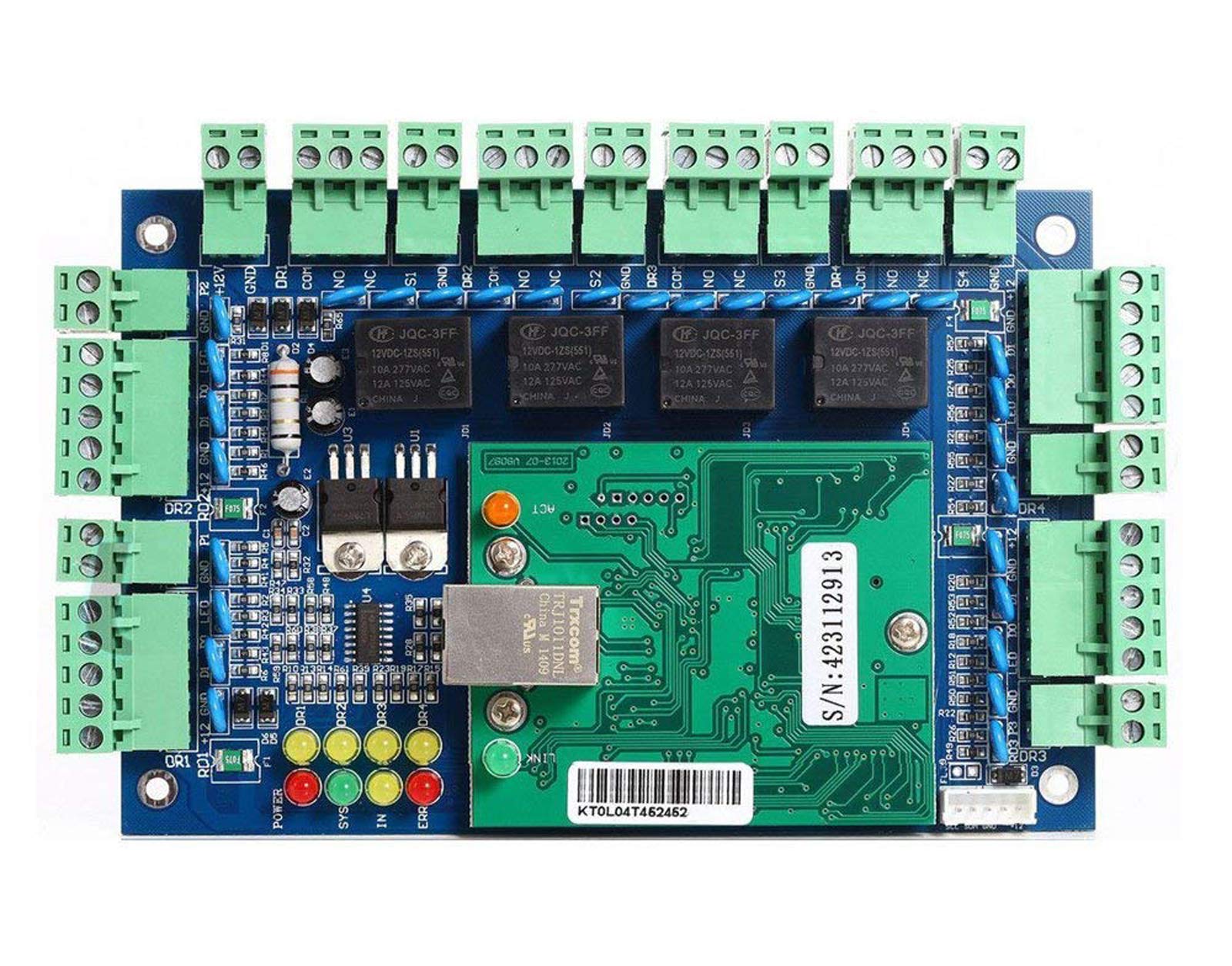 Mengqi Control Water Proof Metal Keypad Reader 4 Doors Access Control Kit Outdoor Install Magnetic Lock 110V Power Box Rfid Cards/Key Fob(Phone App Remotely Open Door)