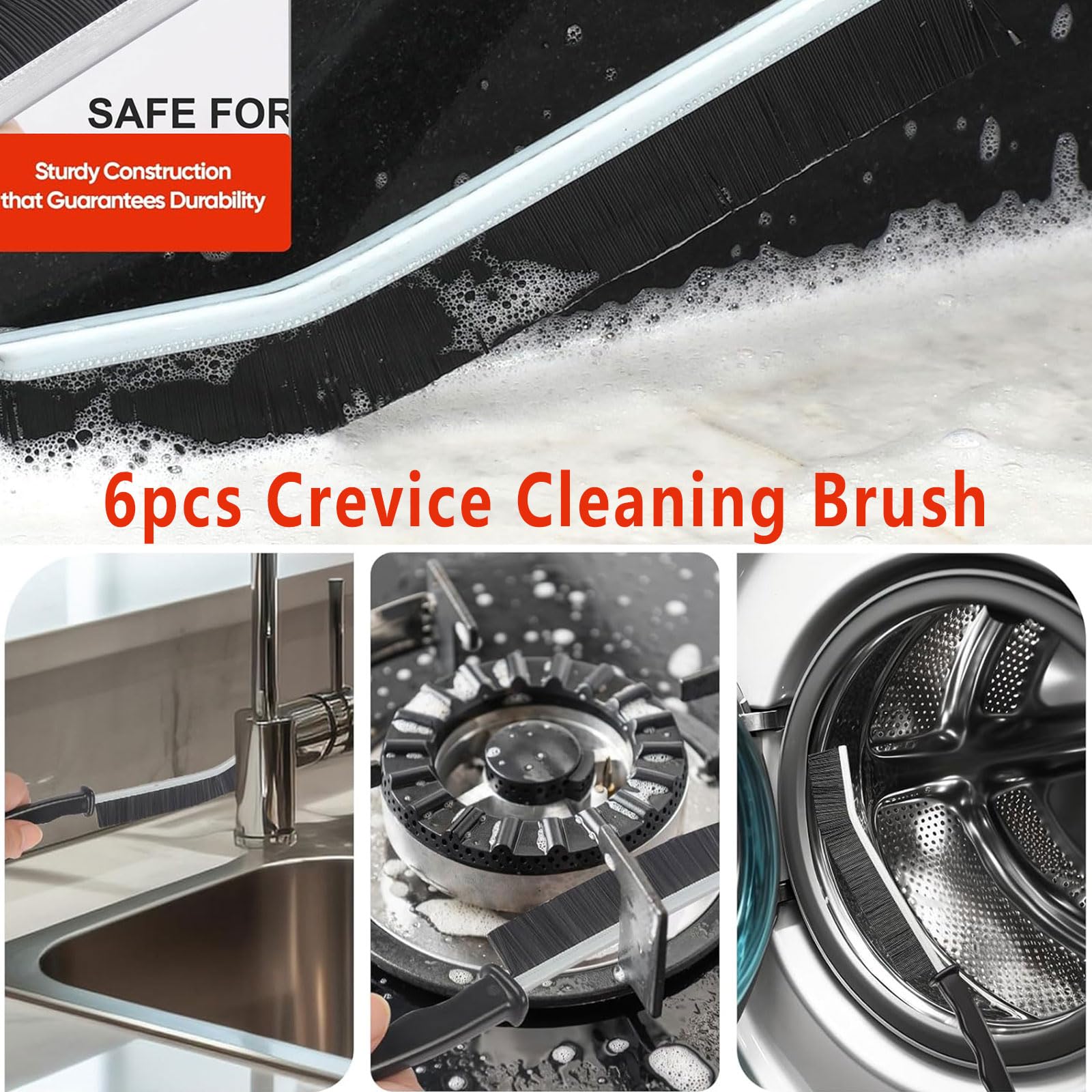 Crevice Cleaning Brush, Bathroom Gap Cleaning Brush, Hard Bristle Brush For Cleaning, Multifunctional Gap Brush, For Blind, Base